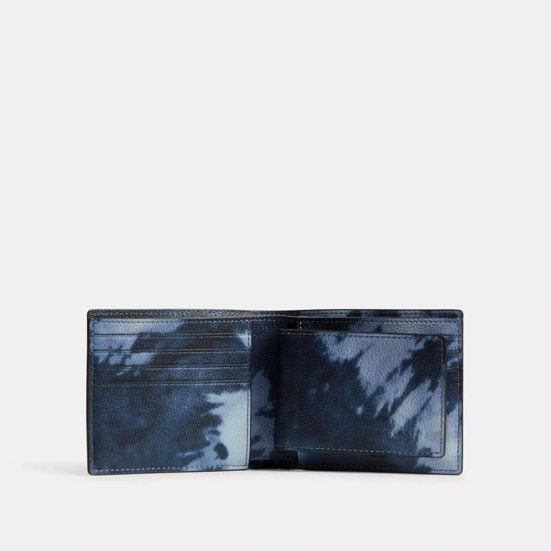 COACH 3-i-1 plånbok med Tie-Dye-tryck Midnight Navy Multi