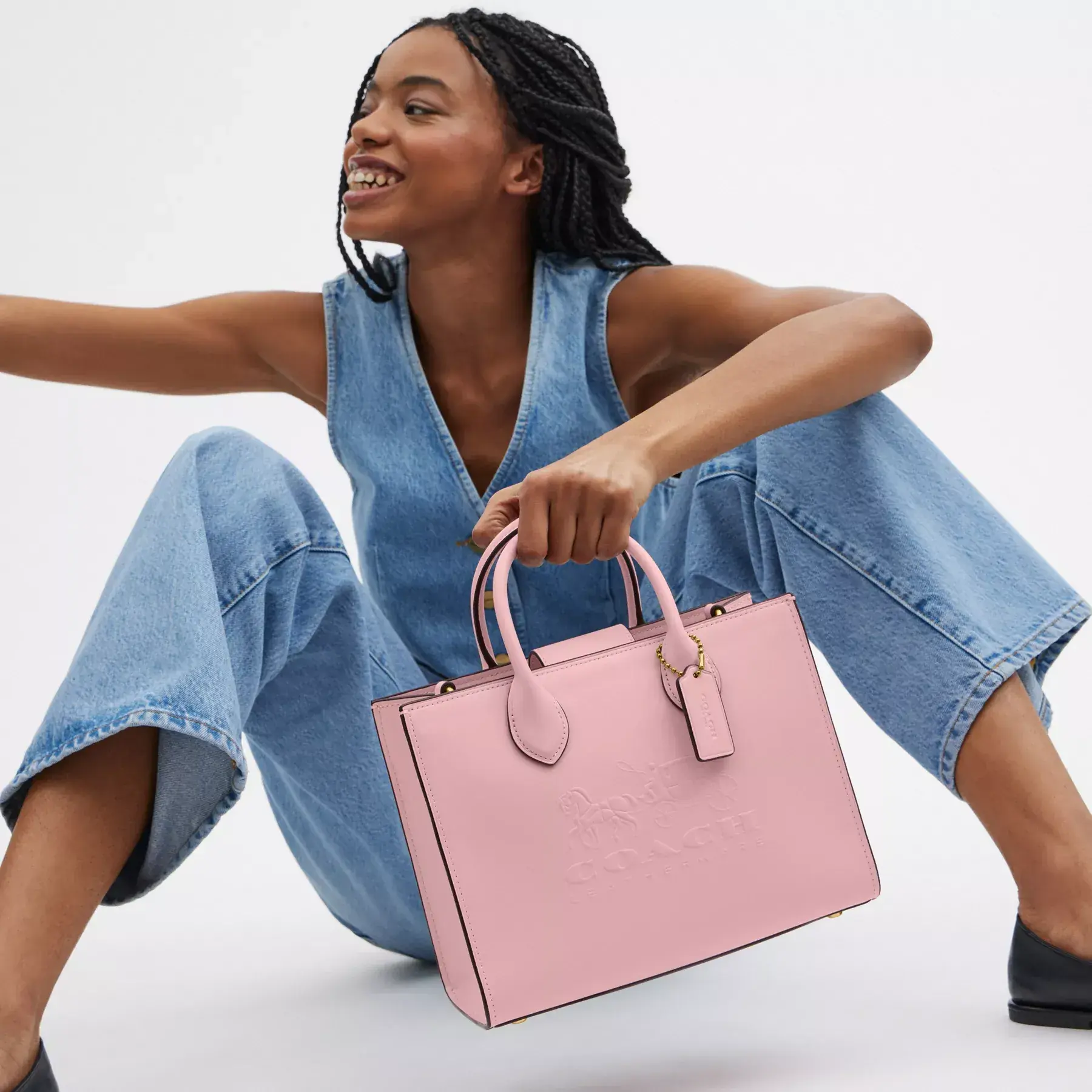 COACH Ace Tote Bag 26 Mjuk rosa COACH Ace Tote Bag 26 Mjuk rosa