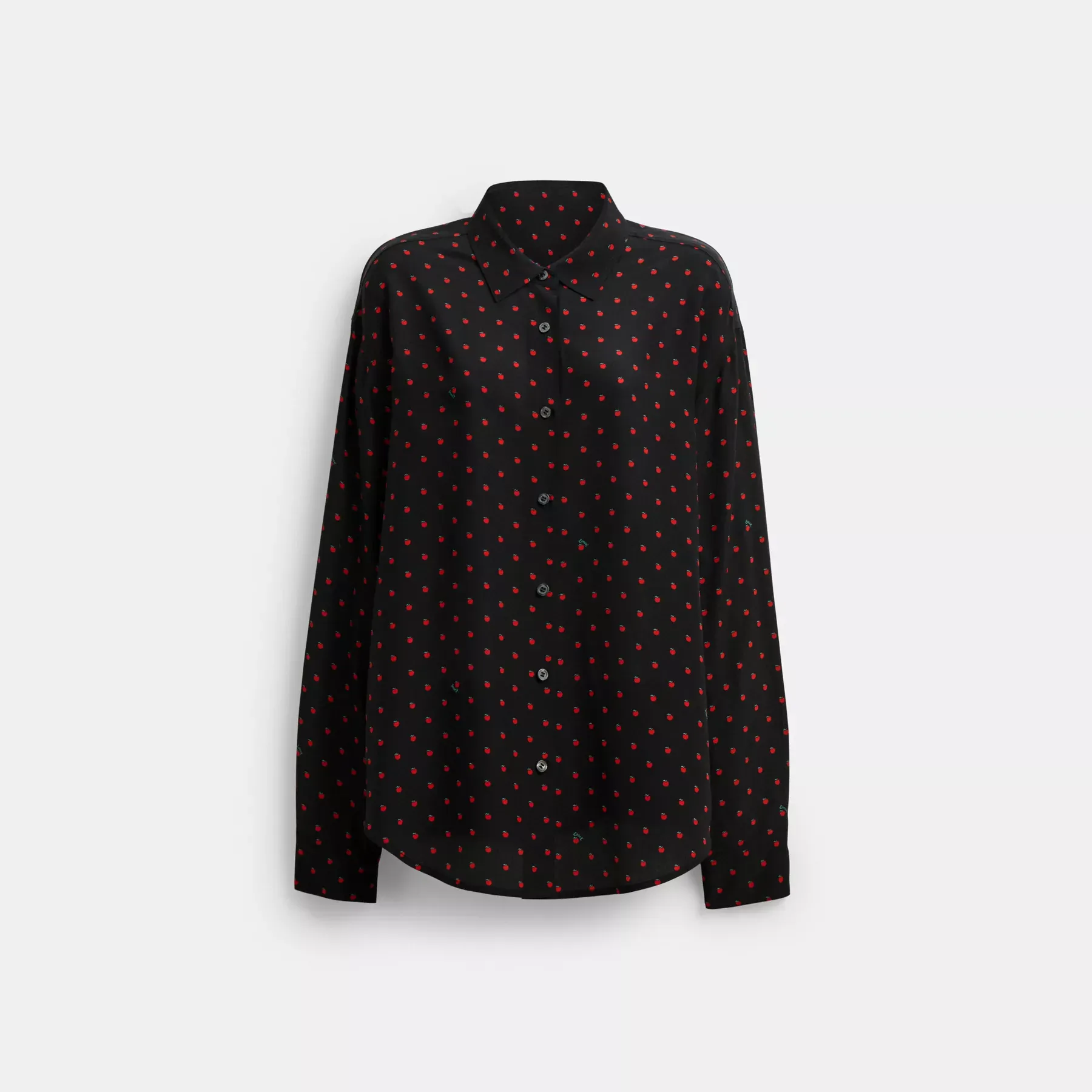 COACH Apple Dot Button Down skjorta Svart/röd
