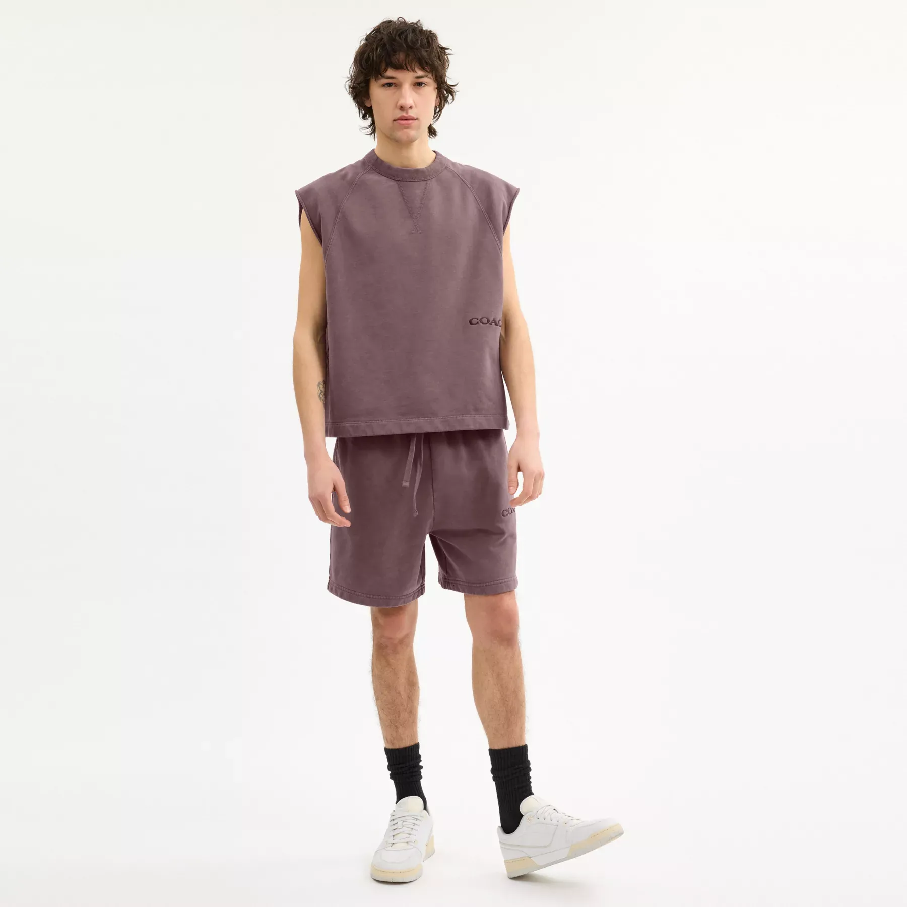 COACH Ärmlös Garment Dye Crewneck Purpur