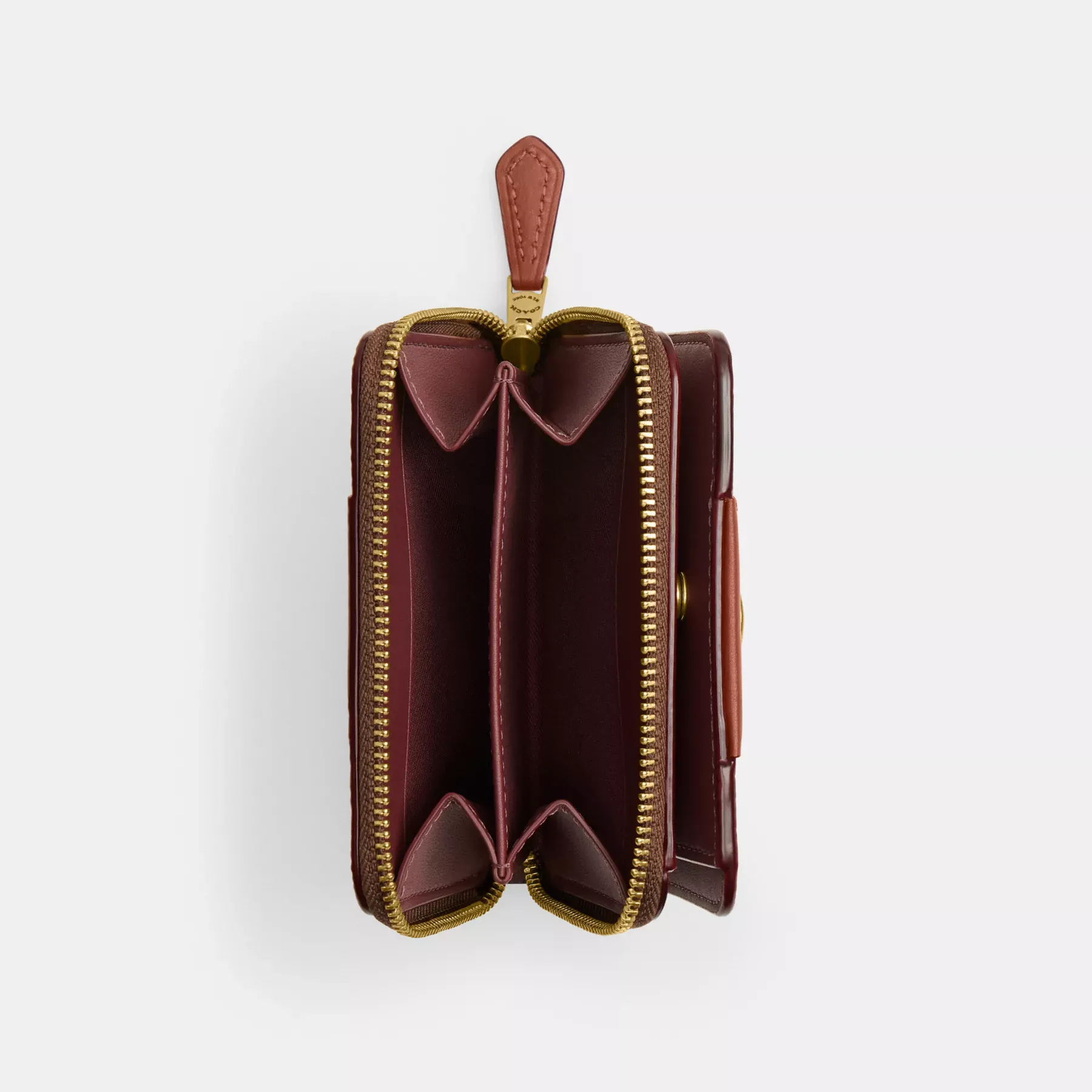 COACH Billfold-plånbok i Colorblock Signature Canvas Tan Caramel