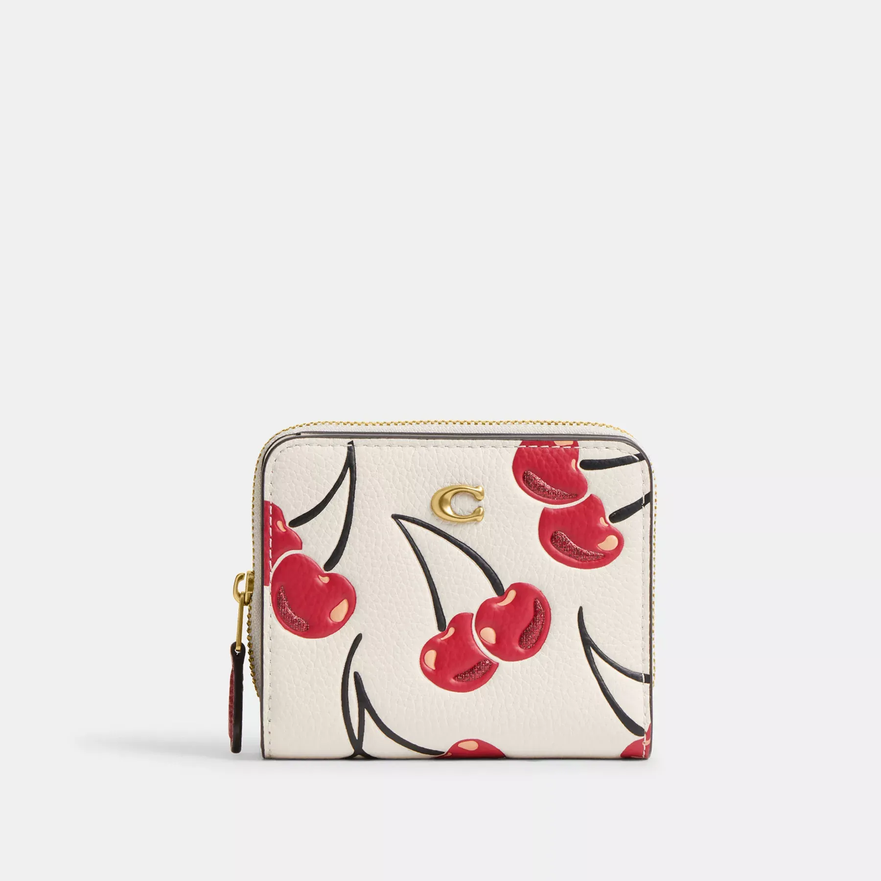 COACH Billfold-plånbok med körsbärstryck Chalk Multi