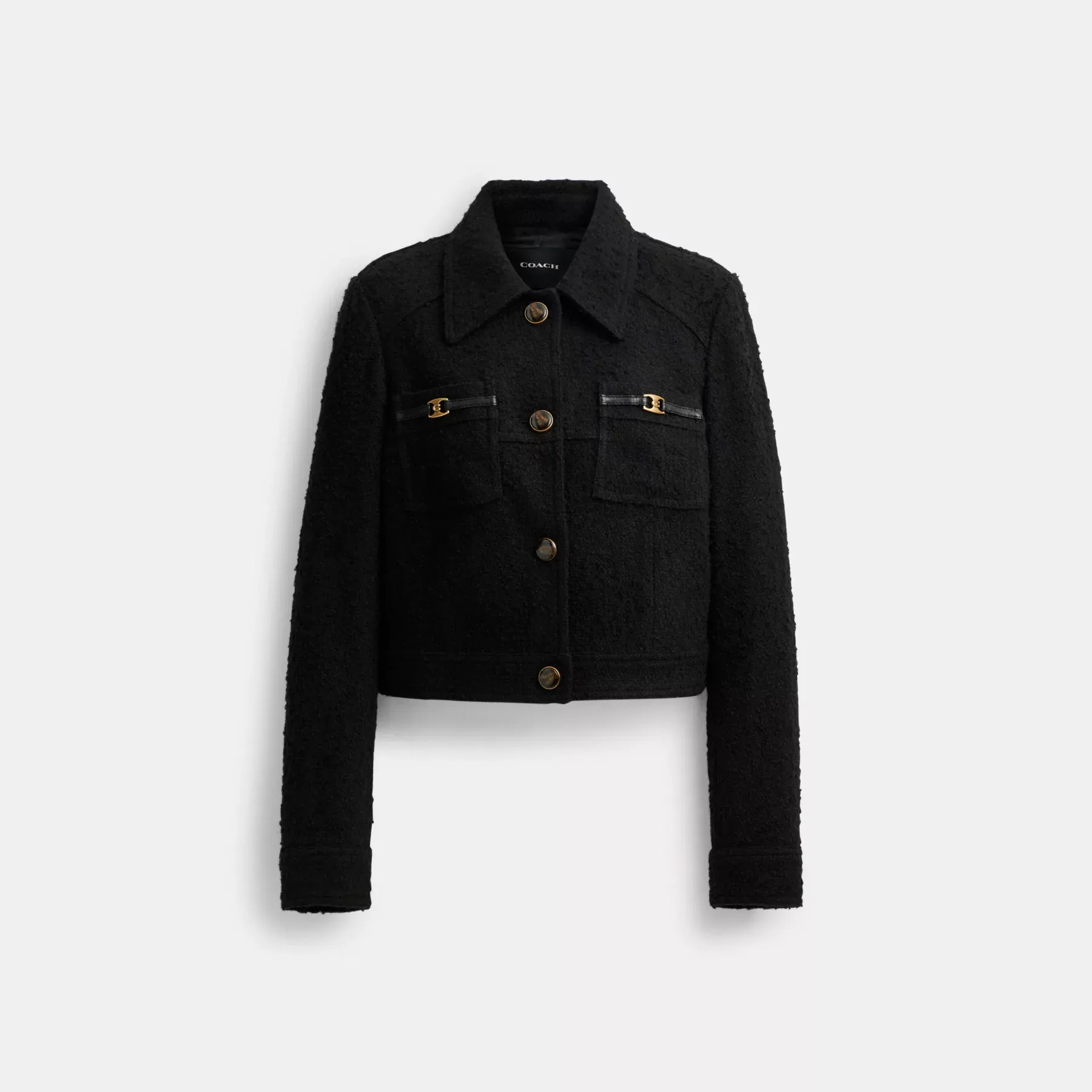 COACH Boucle Shrunken Jacka Svart COACH Boucle Shrunken Jacka Svart
