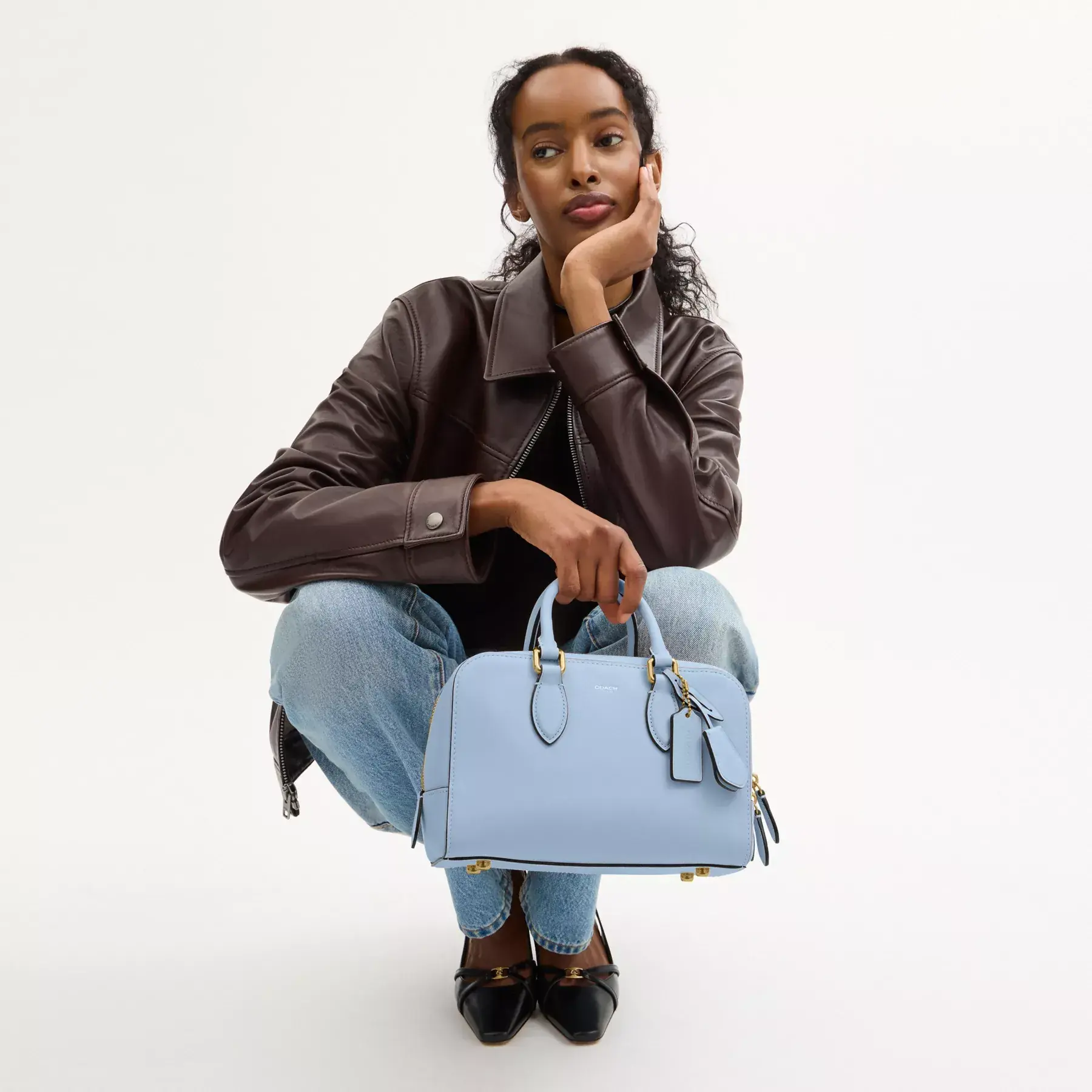 COACH Bowery Satchel 24 Blåklocka COACH Bowery Satchel 24 Blåklocka