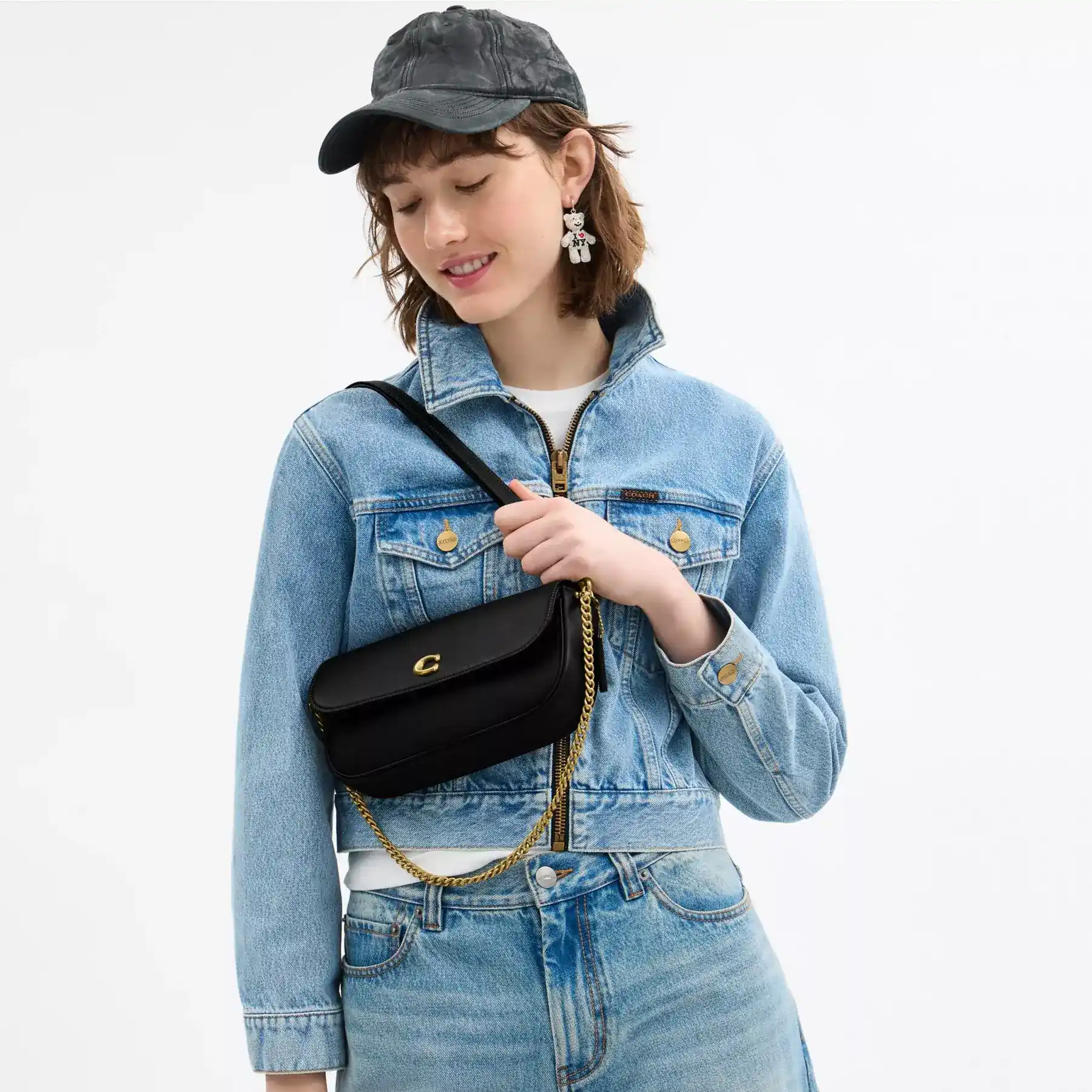COACH Brook Flap Chain Bag Svart COACH Brook Flap Chain Bag Svart