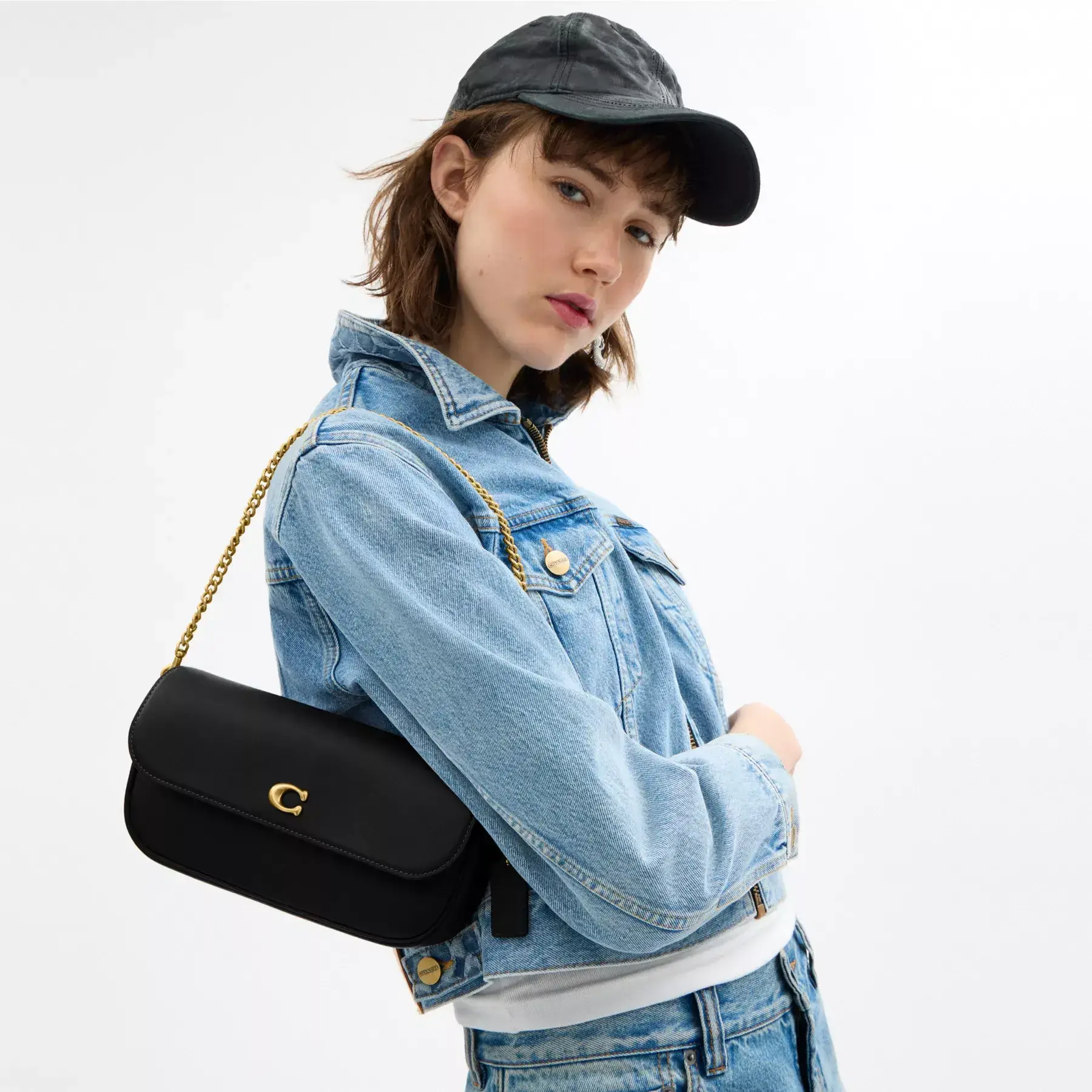 COACH Brook Flap Chain Bag Svart COACH Brook Flap Chain Bag Svart