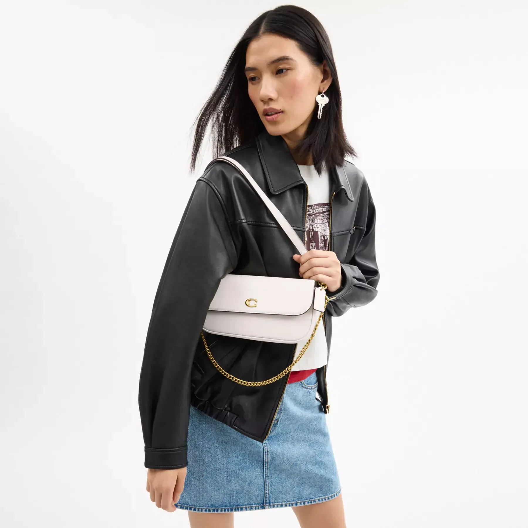 COACH Brook Flap Chain Bag Krita COACH Brook Flap Chain Bag Krita