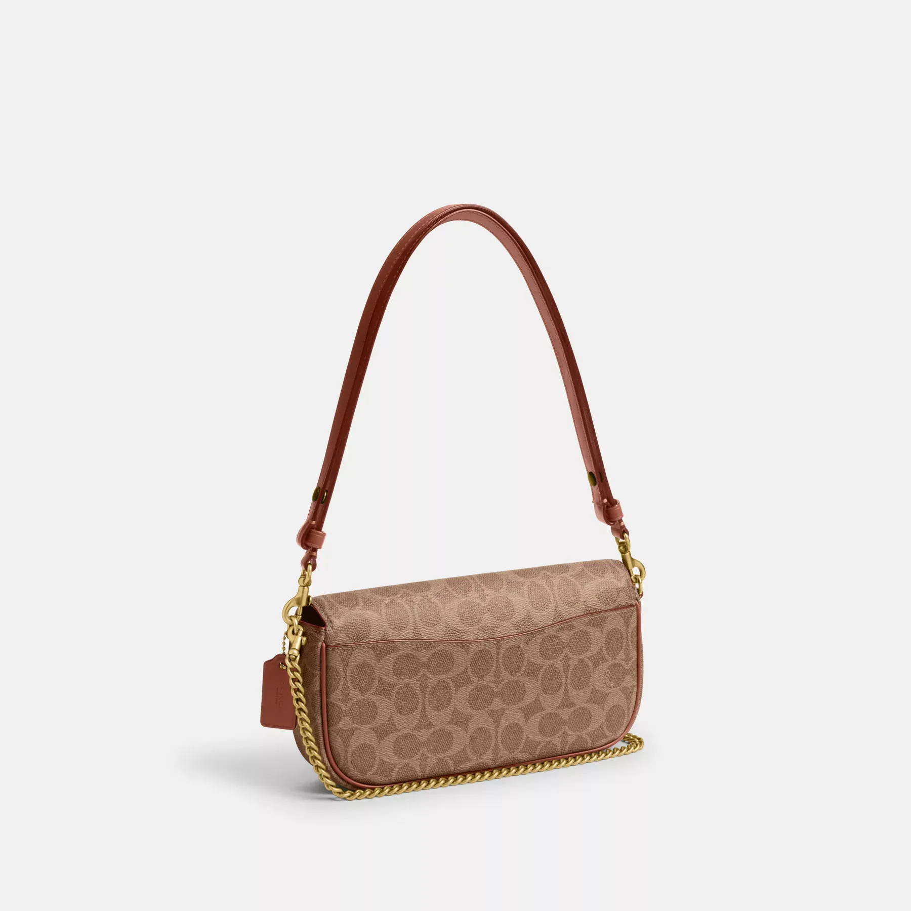 COACH Brook Flap Chain Bag I Signature Canvas Tan Caramel