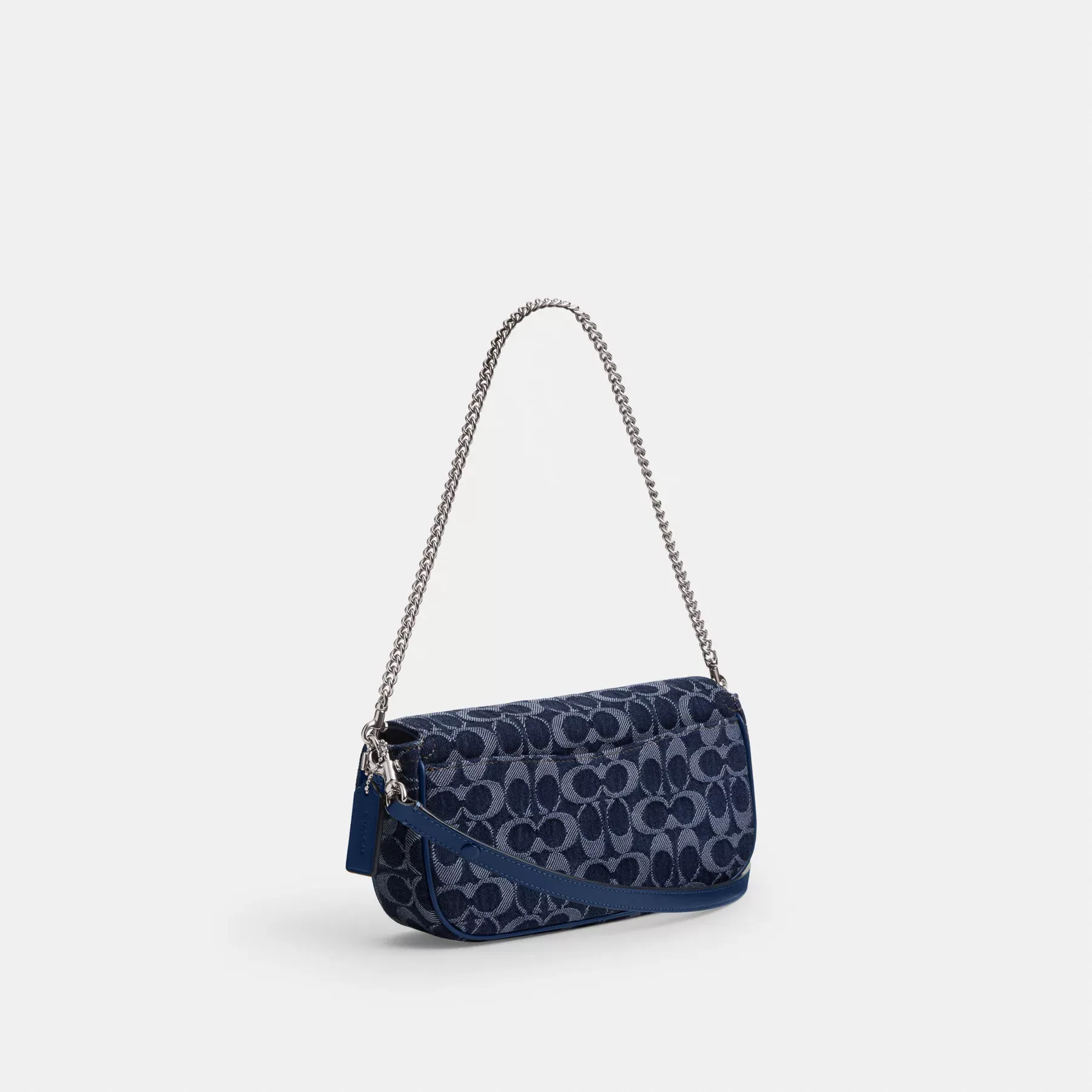 COACH Brook Flap Chain Bag I Signature Denim Deep Blue Multi