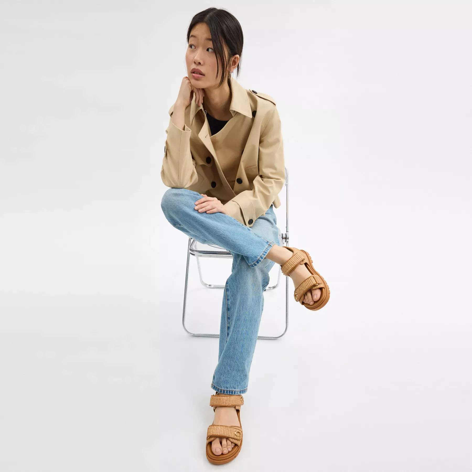 COACH Brynn Sandal Naturlig COACH Brynn Sandal Naturlig