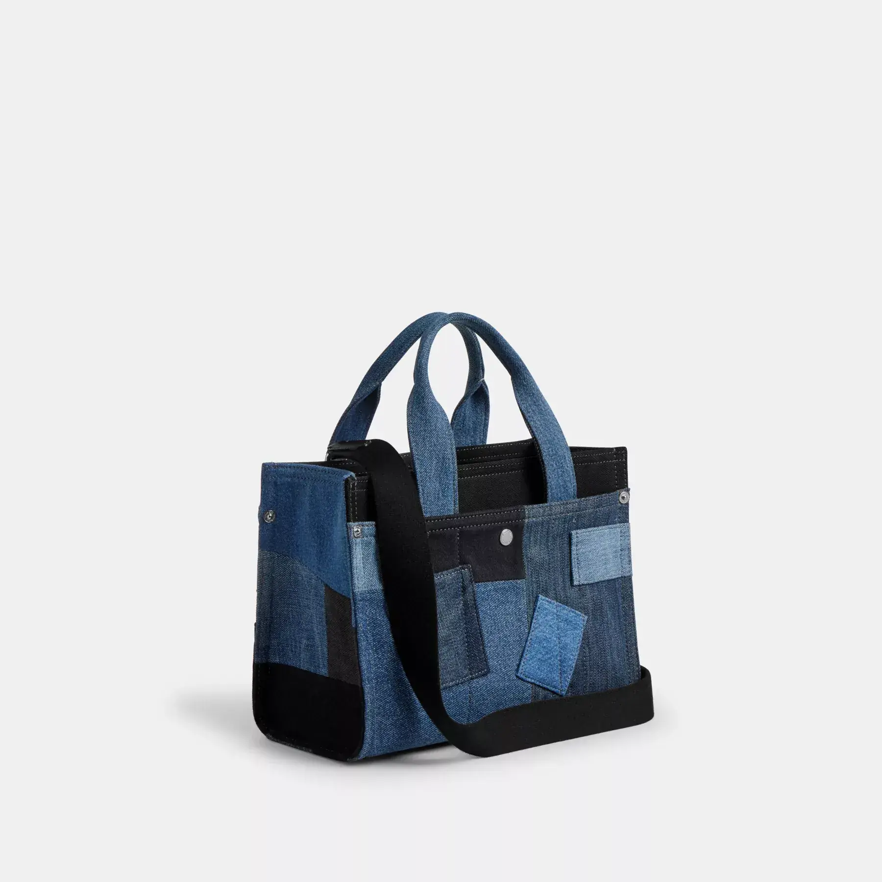 COACH Cargo Tote Bag 26 Med Patchwork Denim Multi