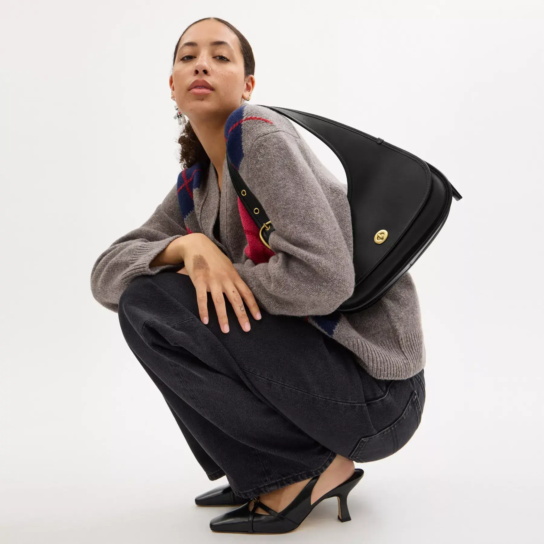 COACH Cashin Carry Crescent Bag Svart COACH Cashin Carry Crescent Bag Svart