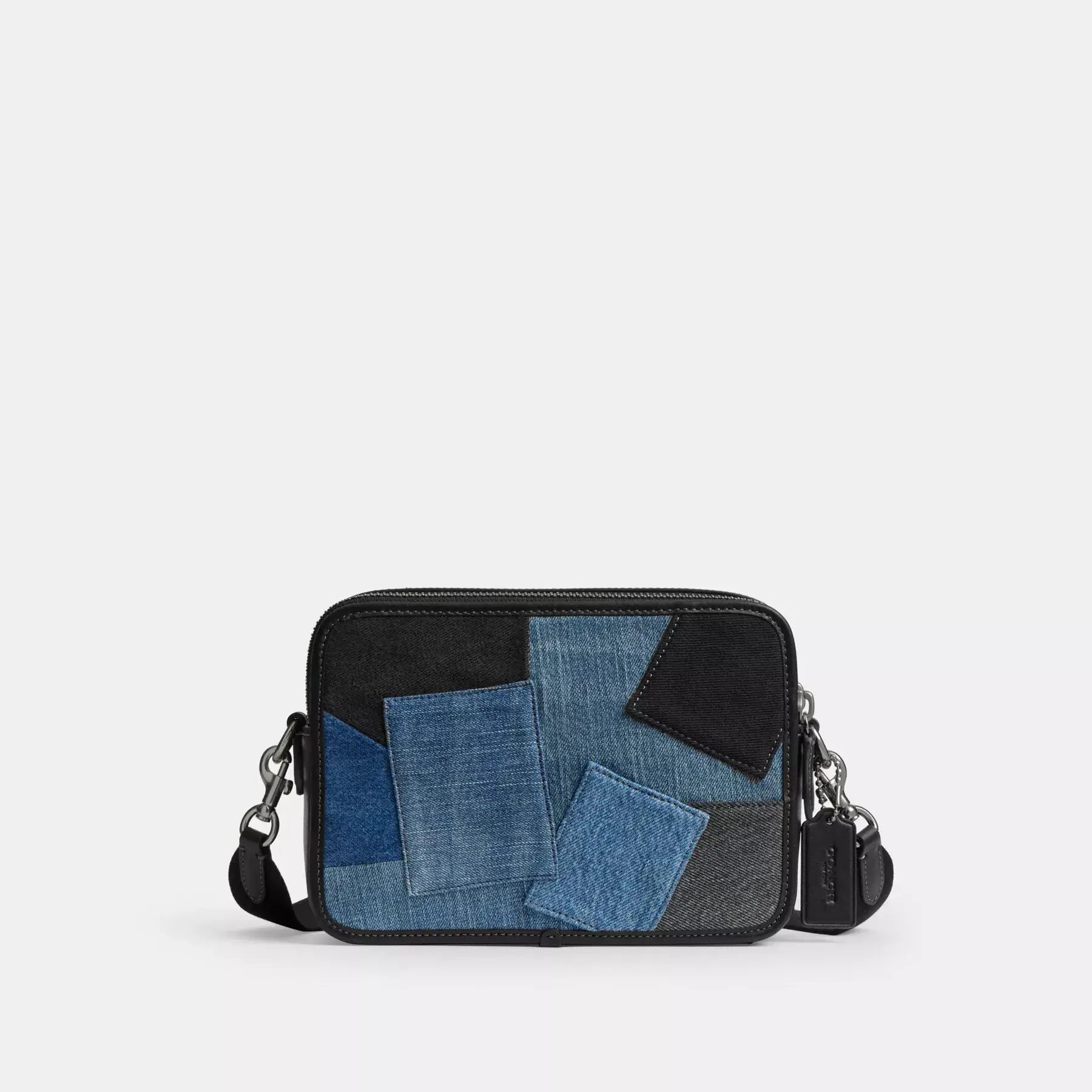 COACH Charter Crossbody Bag 24 Med Patchwork Denim Multi COACH Charter Crossbody Bag 24 Med Patchwork Denim Multi