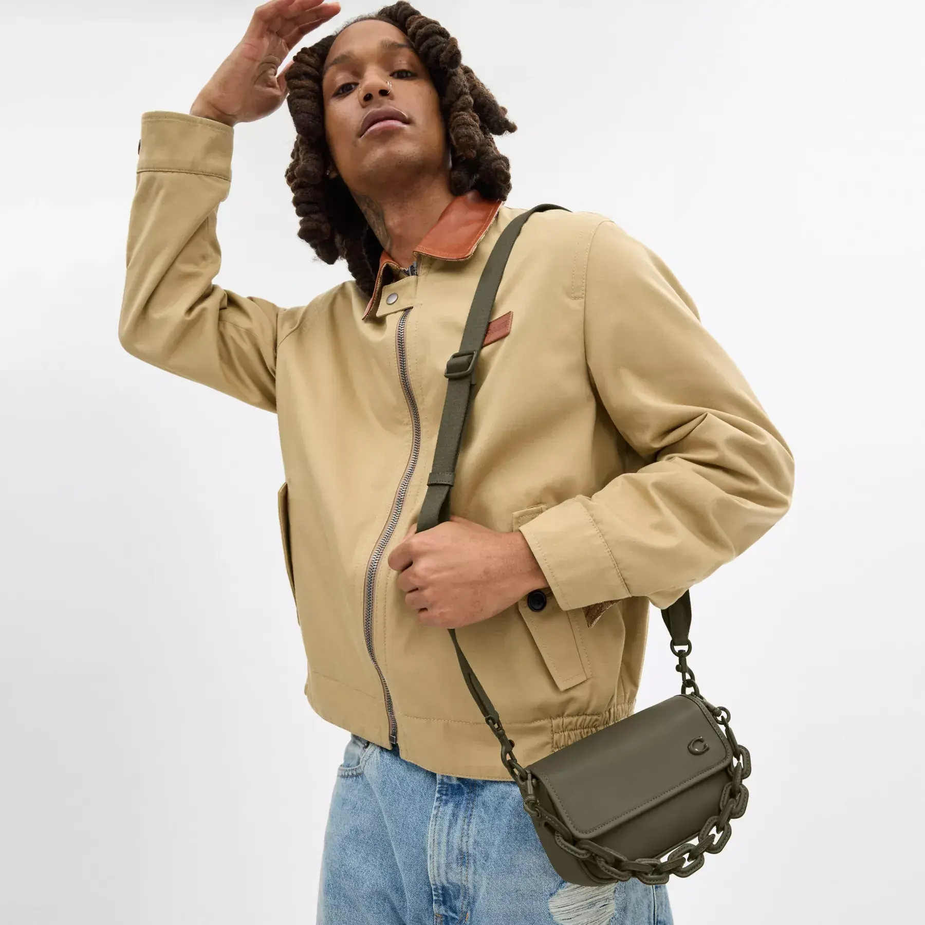 COACH Charter Flap Crossbody 18 Army Green COACH Charter Flap Crossbody 18 Army Green