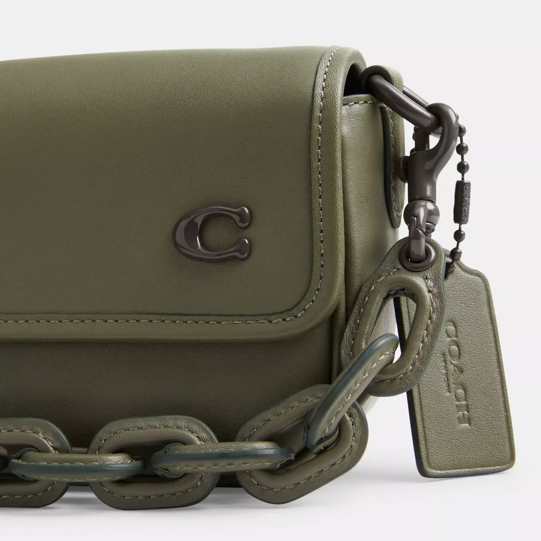 COACH Charter Flap Crossbody 18 Army Green COACH Charter Flap Crossbody 18 Army Green