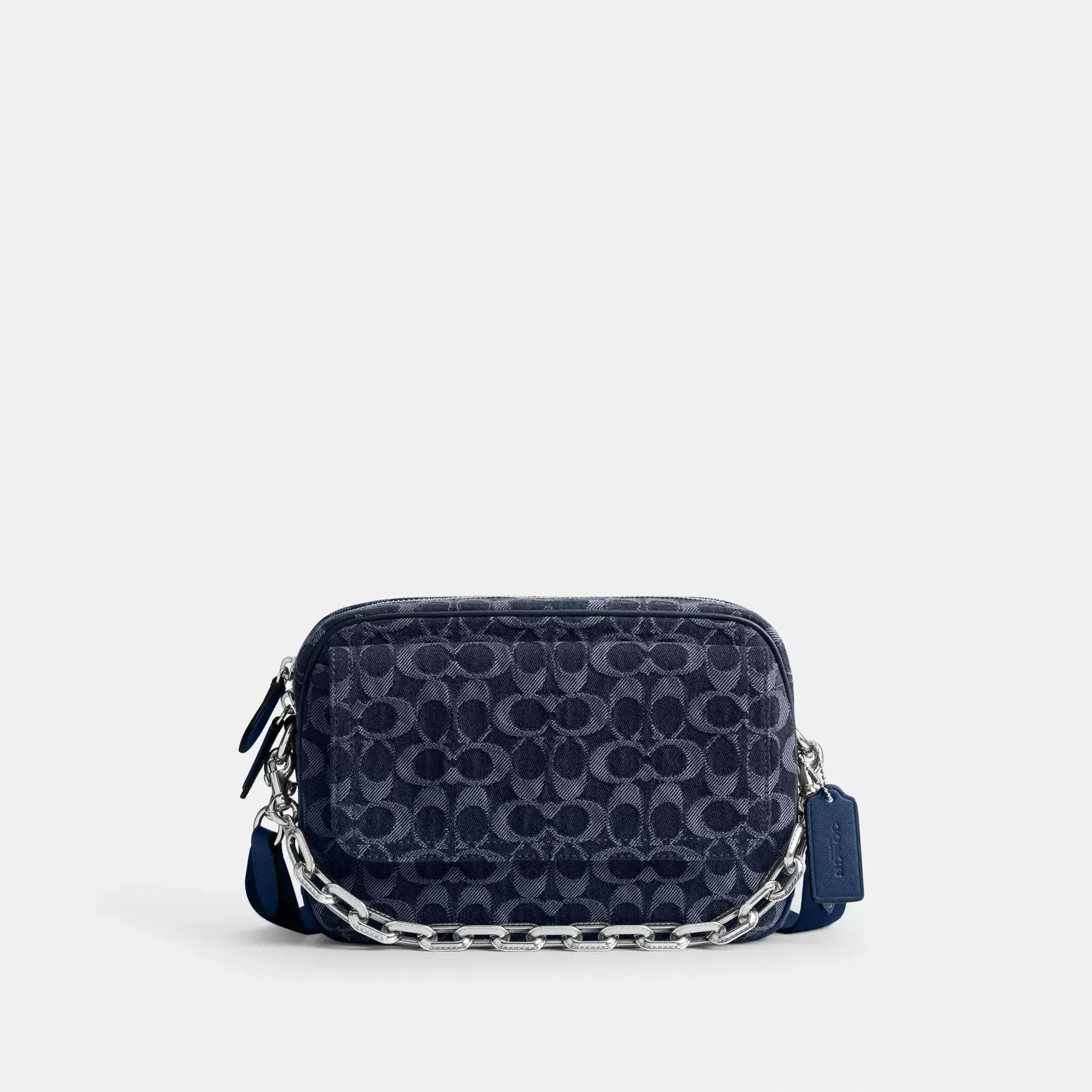 COACH Charter Flap Crossbody Bag 24 I Signature Denim Djupblå
