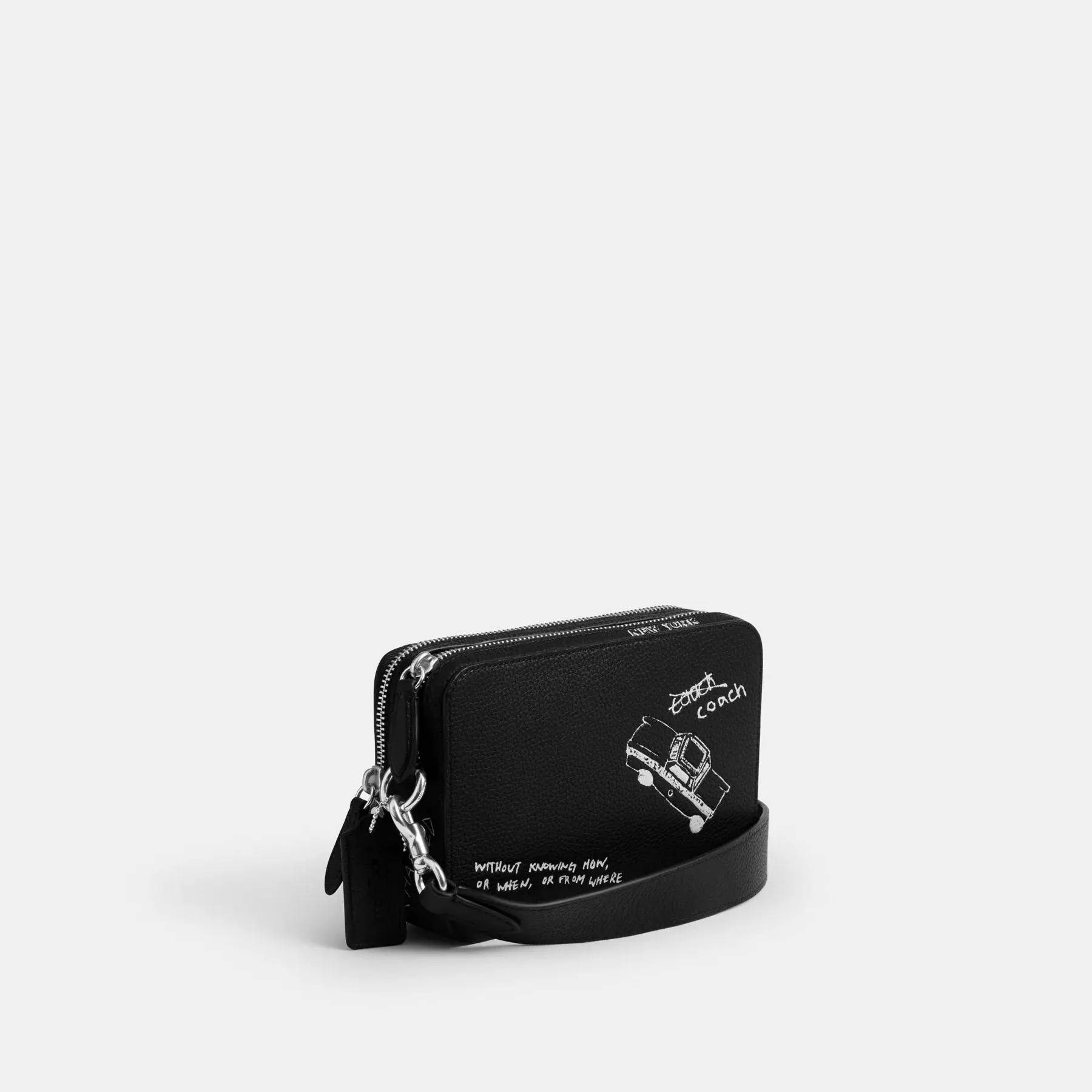 COACH Charter Slim Crossbody-väska med skisstryck Svart Multi