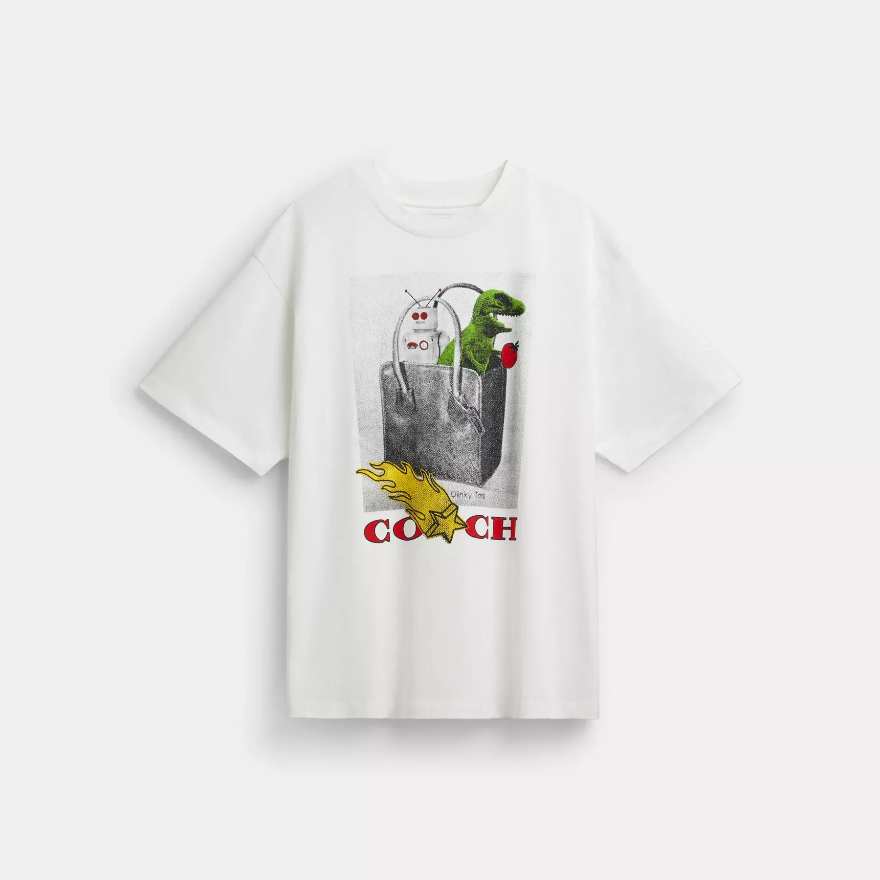 COACH Collage Avslappnad T-Shirt I Ekologisk Bomull Vit