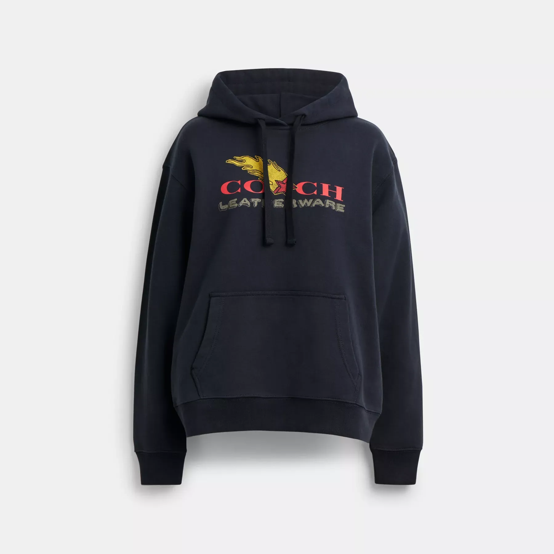 COACH Collage Grafisk Hoodie I Ekologisk Bomull Marin COACH Collage Grafisk Hoodie I Ekologisk Bomull Marin