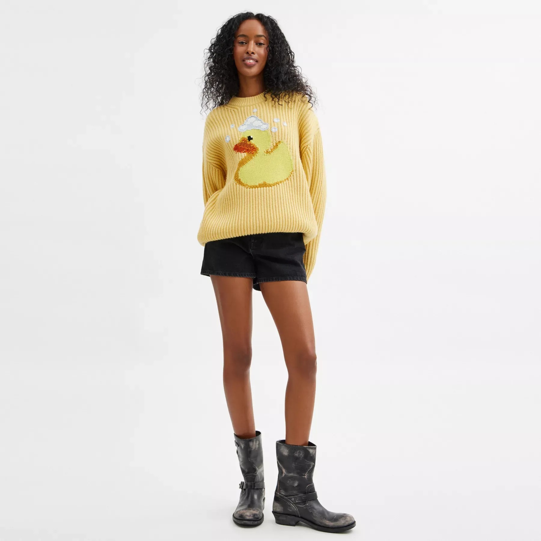 COACH Crewneck Duck Sweater I Återvunnen Ull Gul