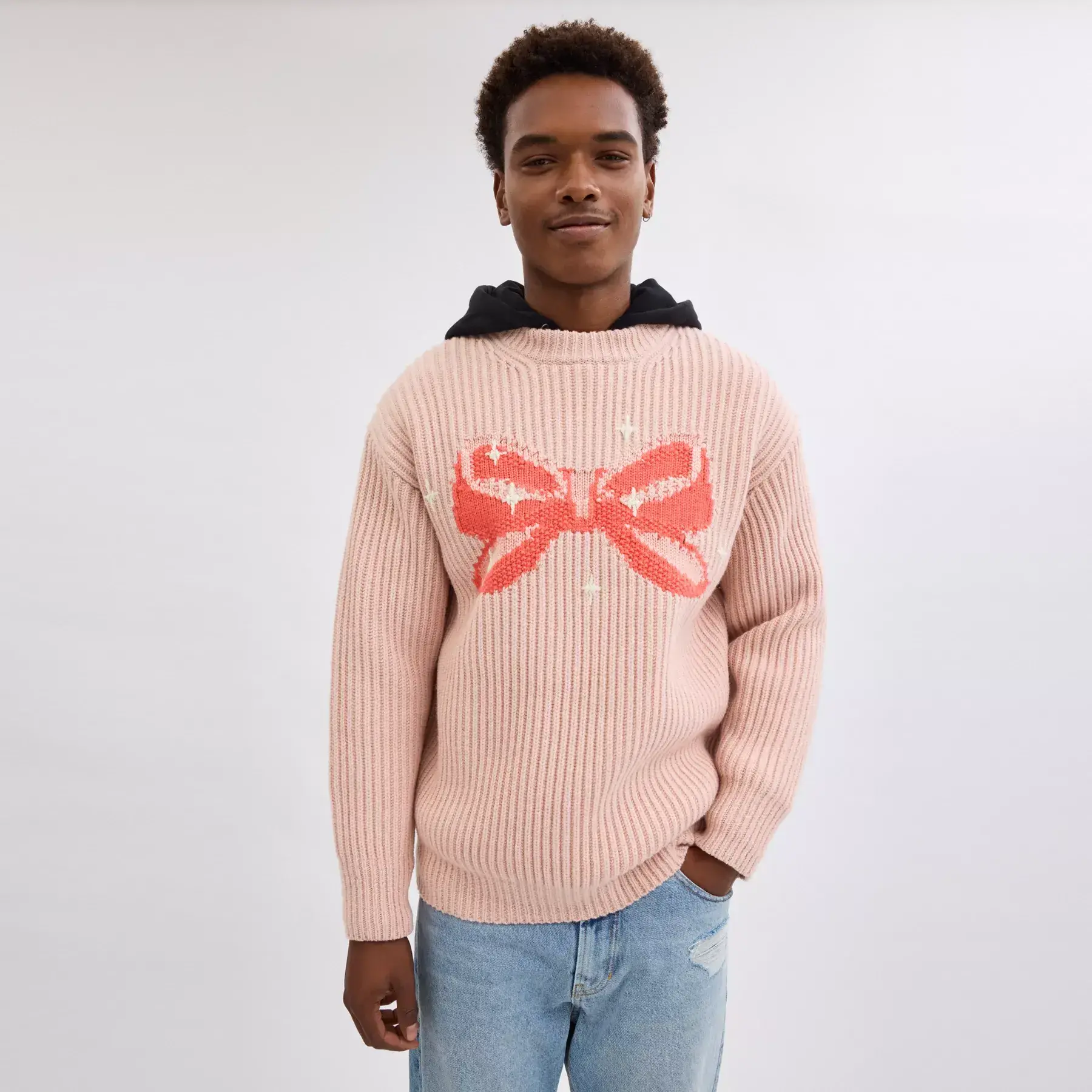 COACH Crewneck rosetttröja i återvunnen ull Rosa COACH Crewneck rosetttröja i återvunnen ull Rosa