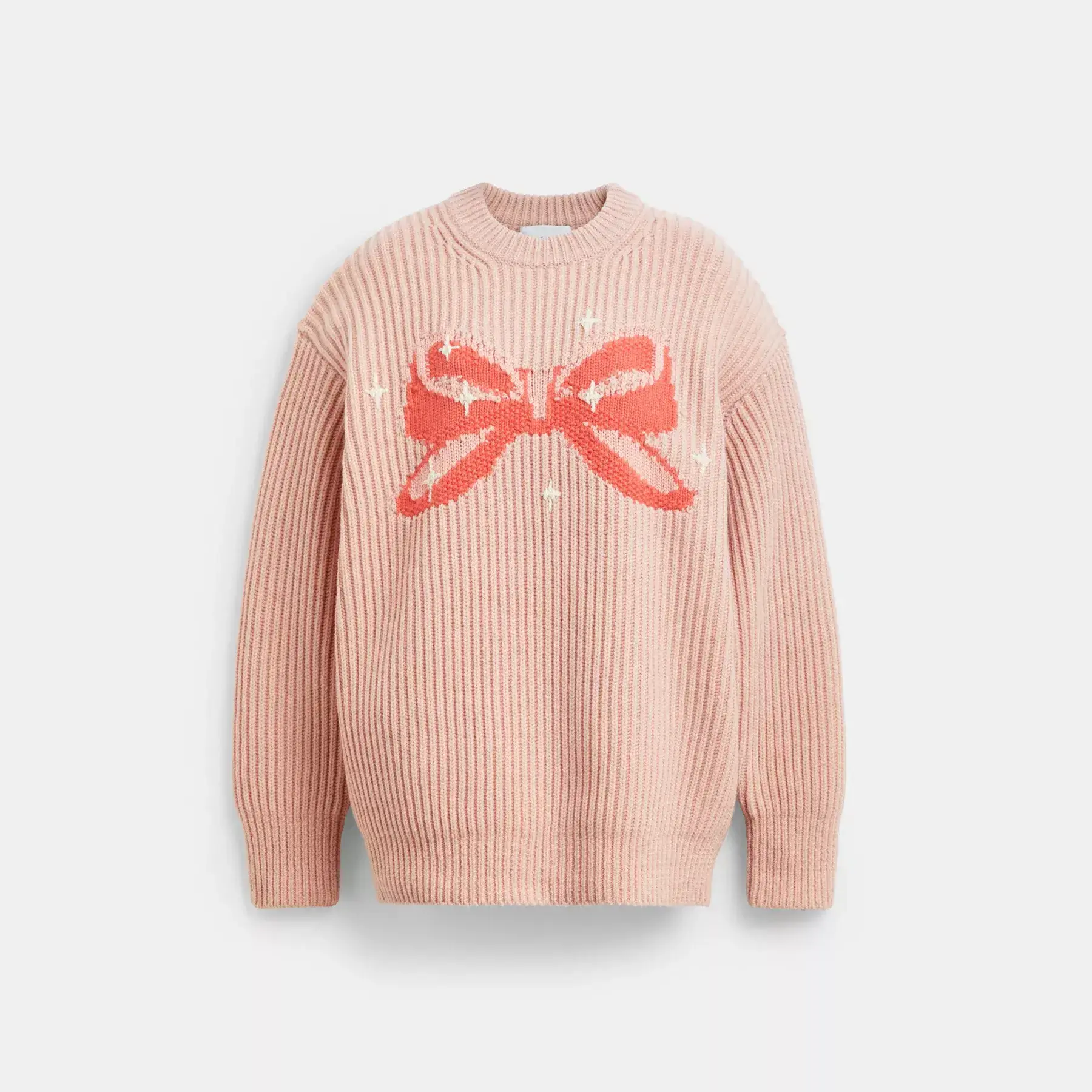 COACH Crewneck rosetttröja i återvunnen ull Rosa COACH Crewneck rosetttröja i återvunnen ull Rosa