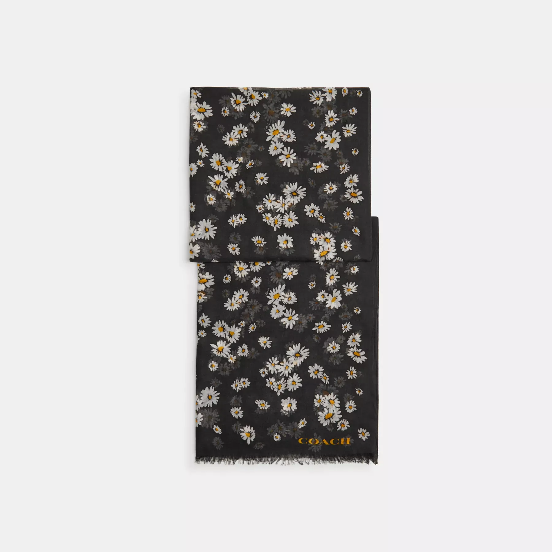 COACH Daisy Cluster Print avlång scarf Svart/krita