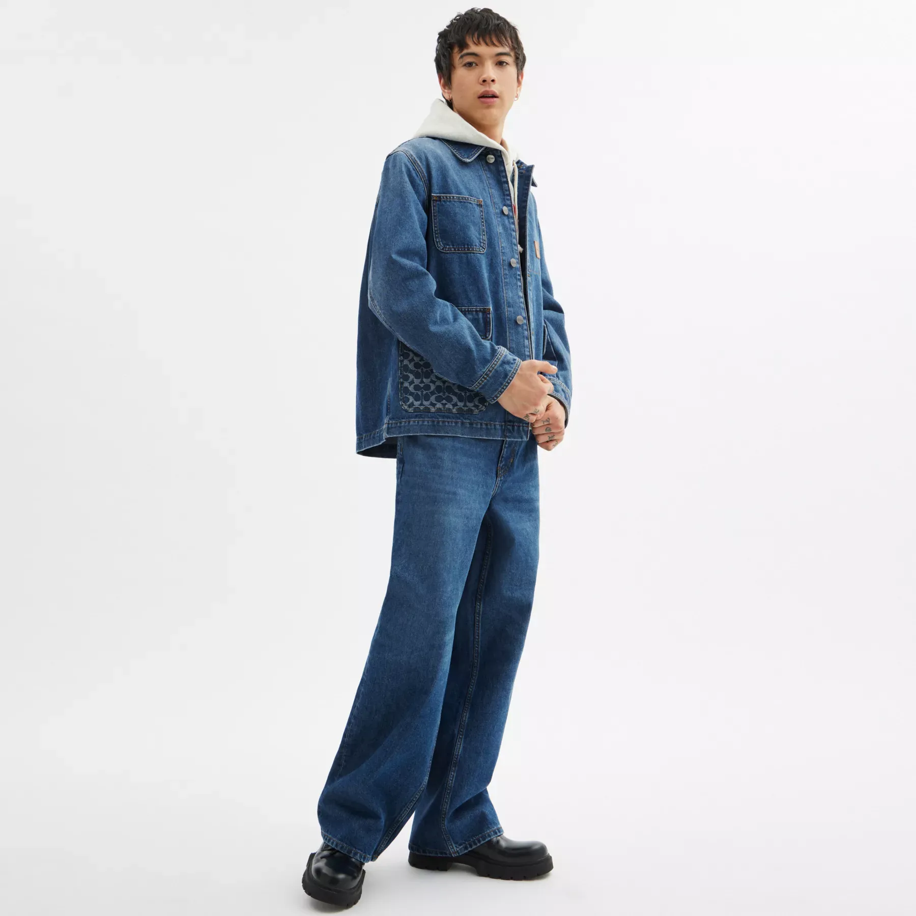 COACH Denim Chore Coat Medium tvätt