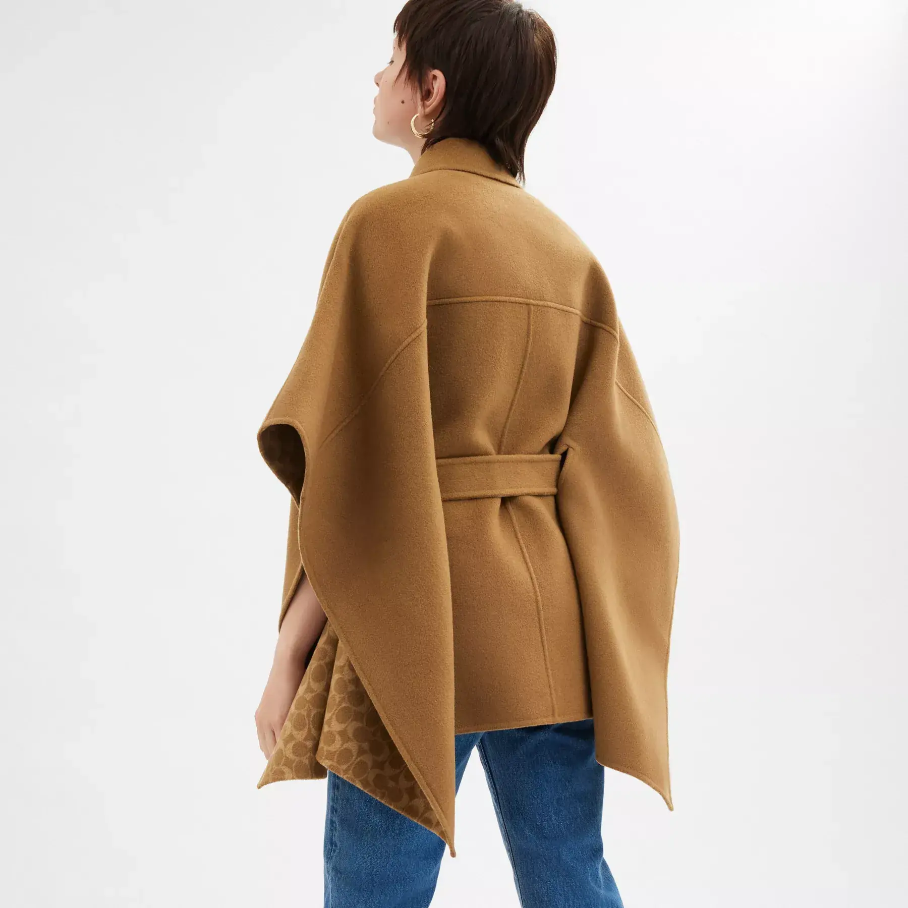 COACH Double Face Wool Cape Kamel COACH Double Face Wool Cape Kamel