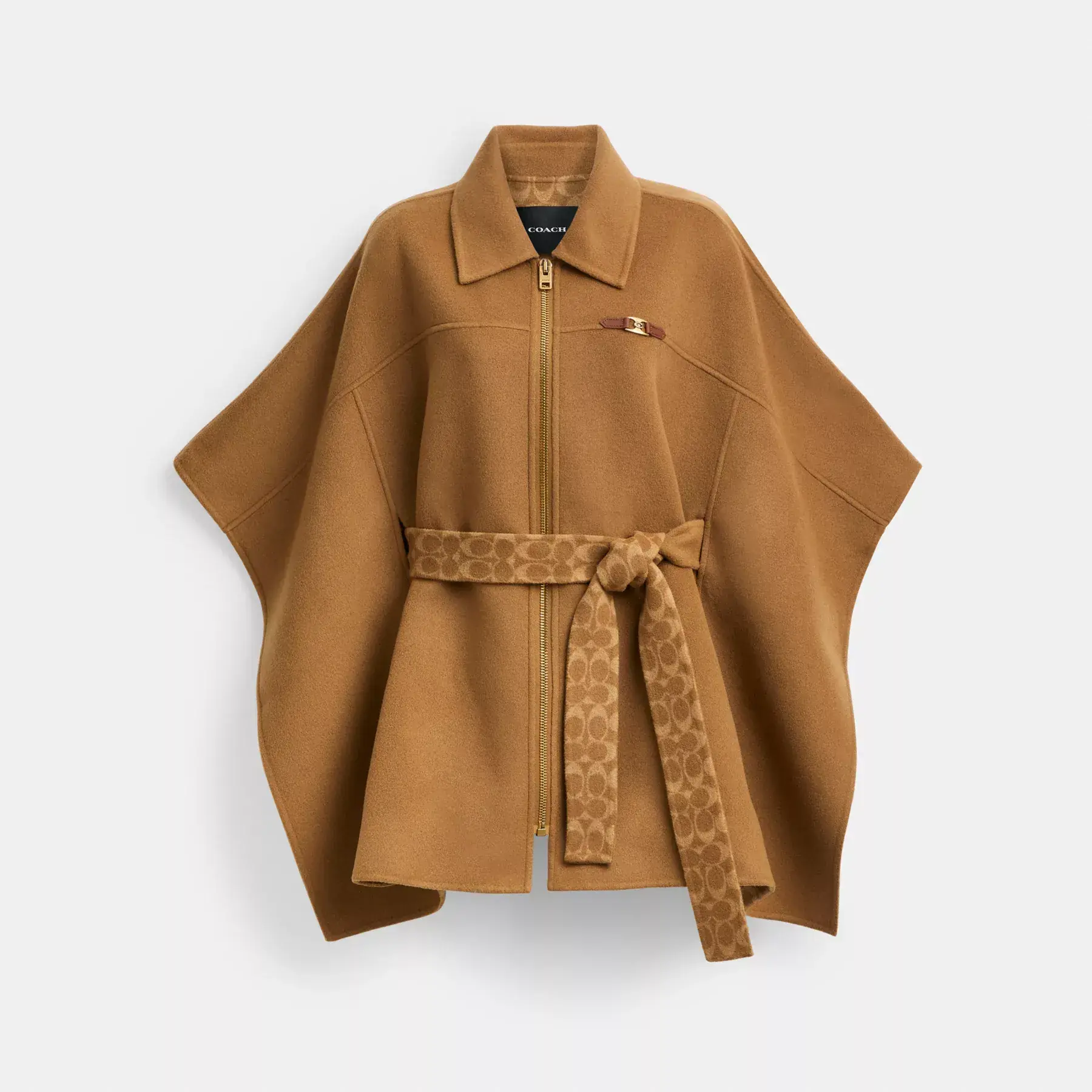 COACH Double Face Wool Cape Kamel COACH Double Face Wool Cape Kamel