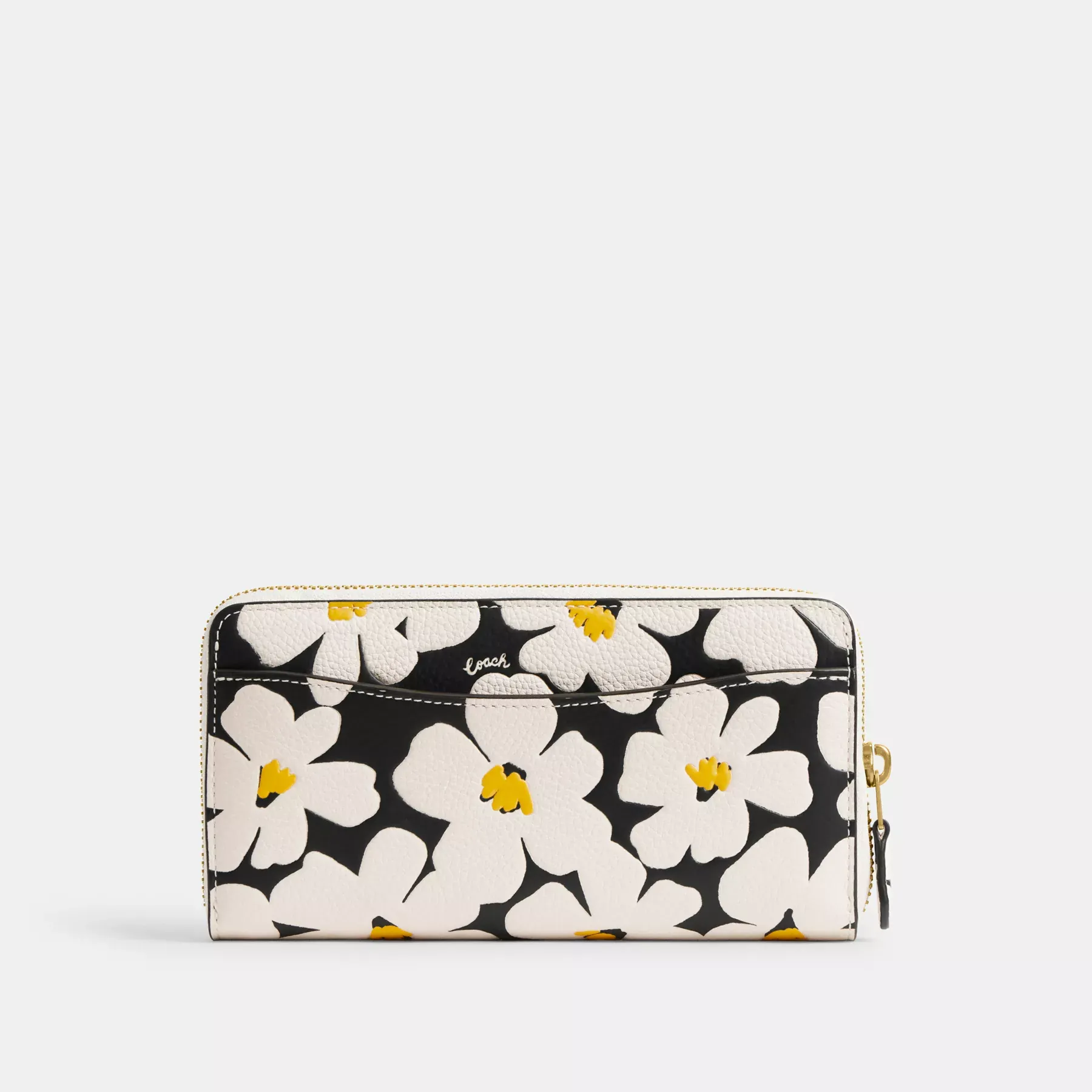 COACH Dragspelsplånbok med dragkedja med blommönster Chalk Multi