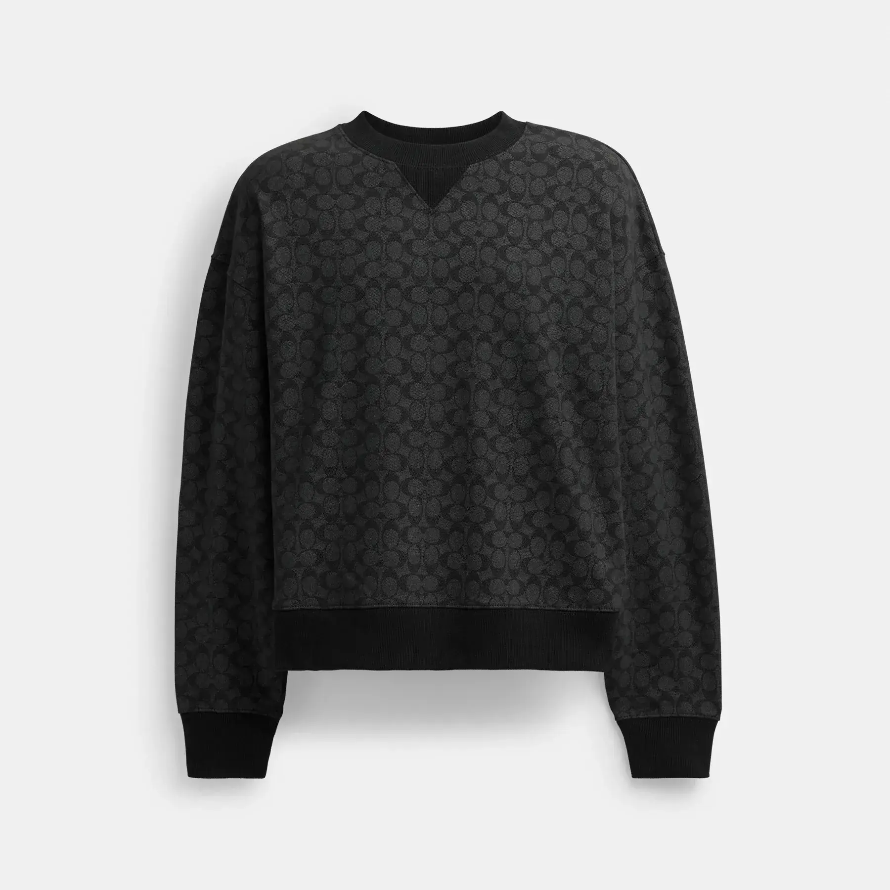 COACH Essential Signature Crewneck Träkol signatur