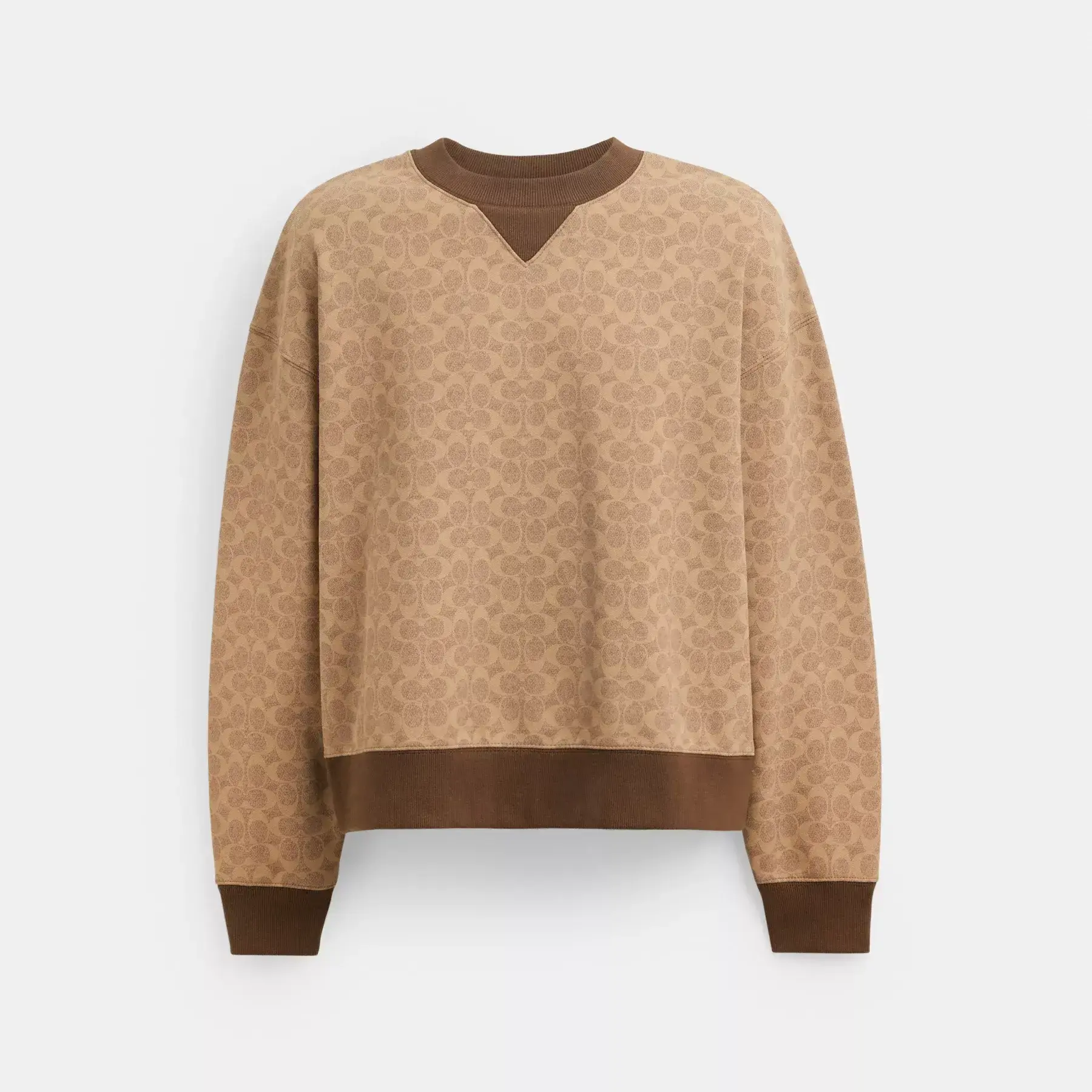 COACH Essential Signature Crewneck Tan signatur