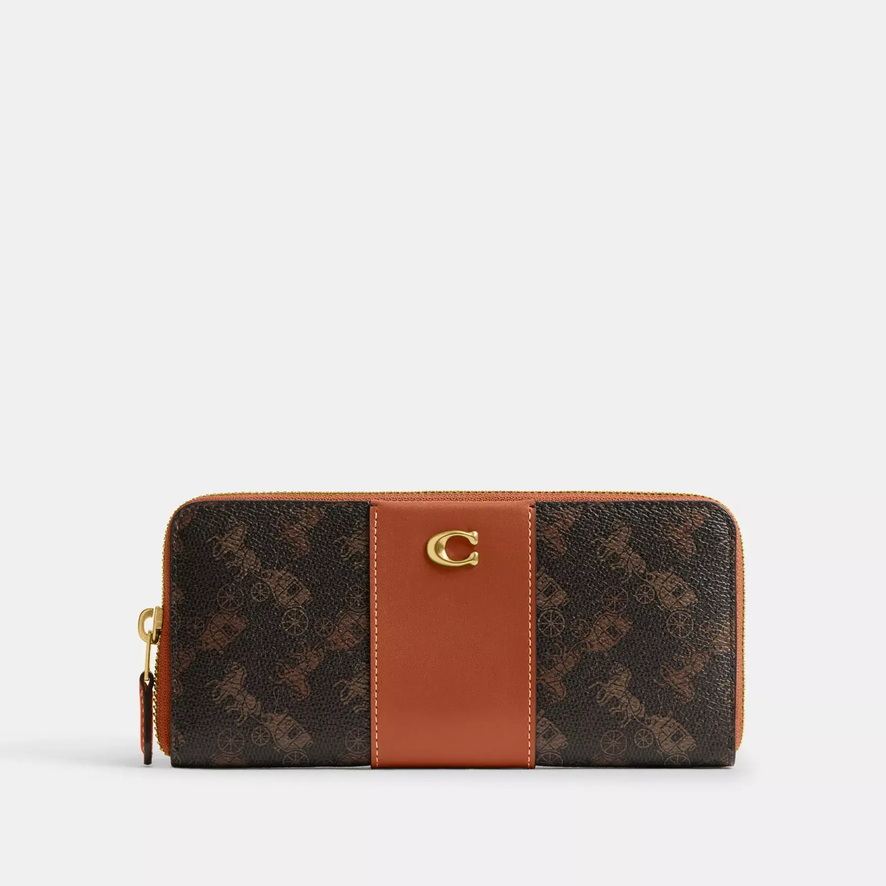 COACH Essential Slim Dragspel Dragspel Plånbok med häst och vagn tryck Svart Brun