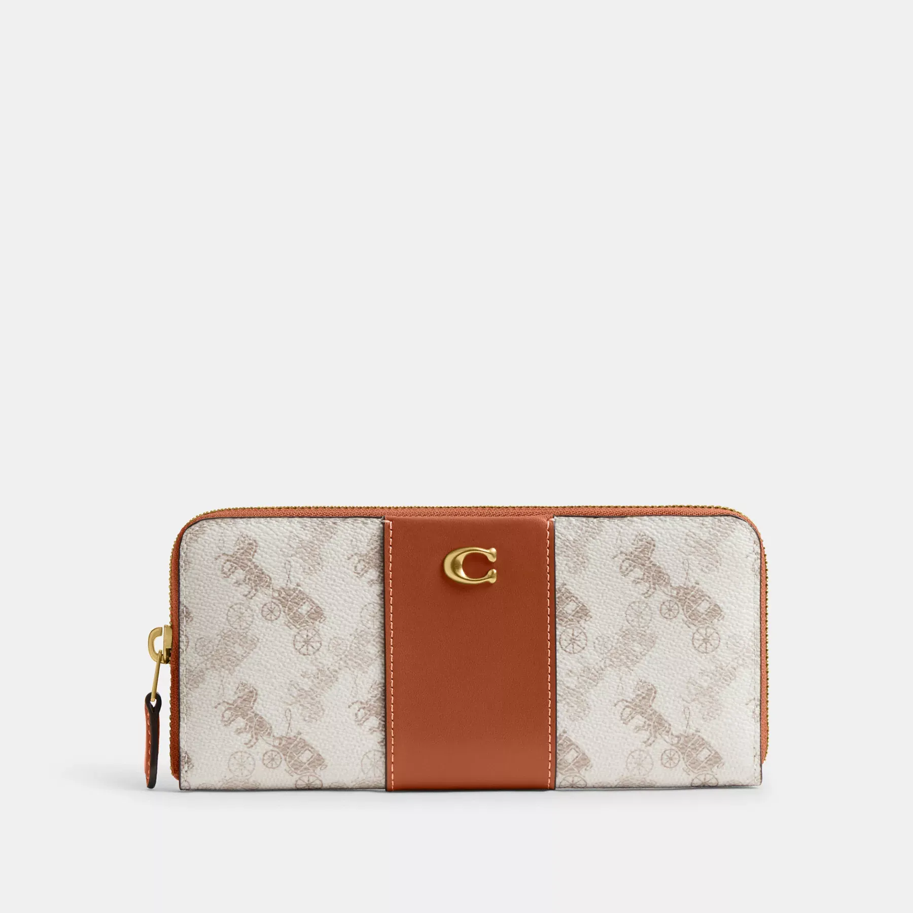 COACH Essential Slim Dragspel Dragspel Plånbok med häst och vagn tryck Krita Taupe