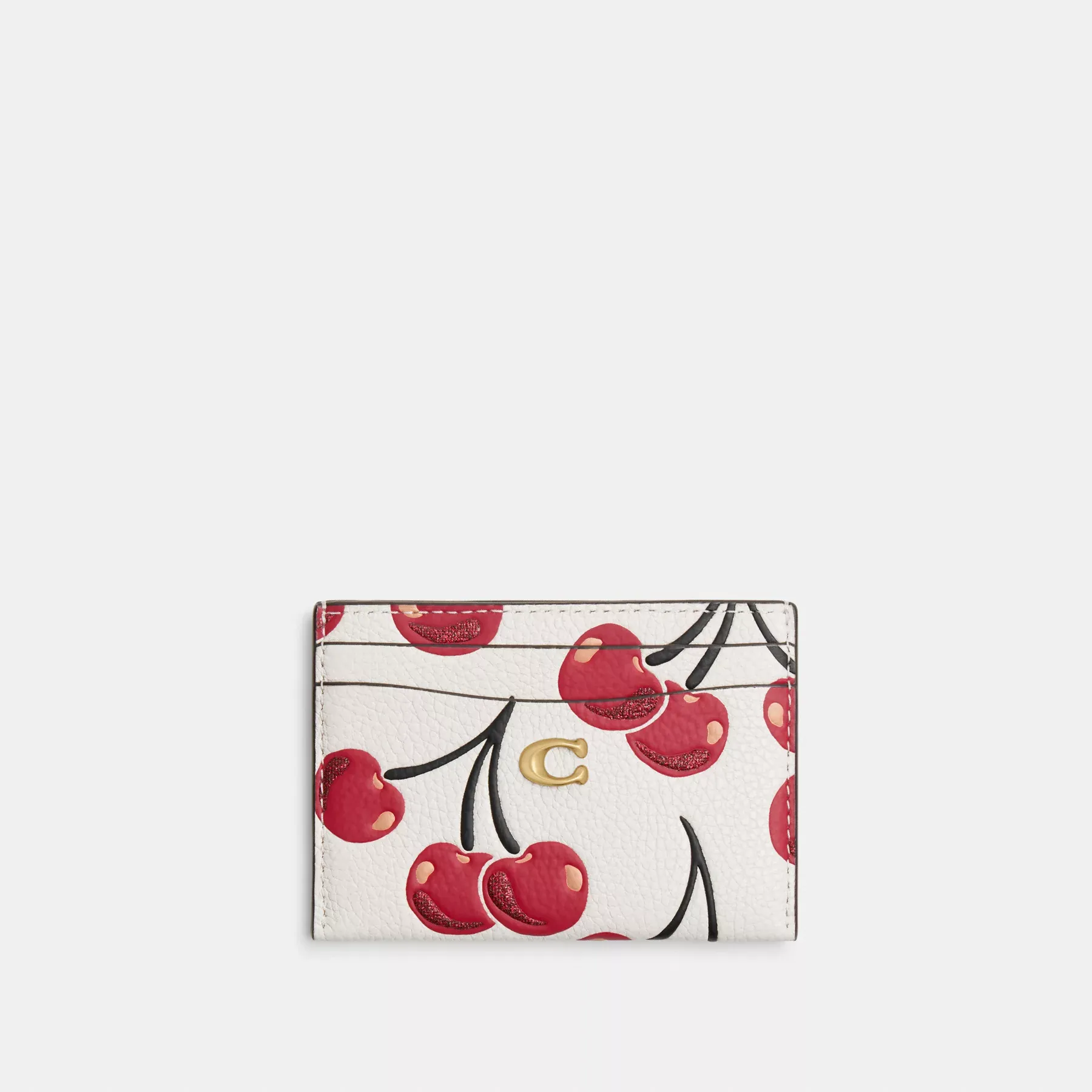 COACH Essentiellt kortfodral med körsbärstryck Chalk Multi