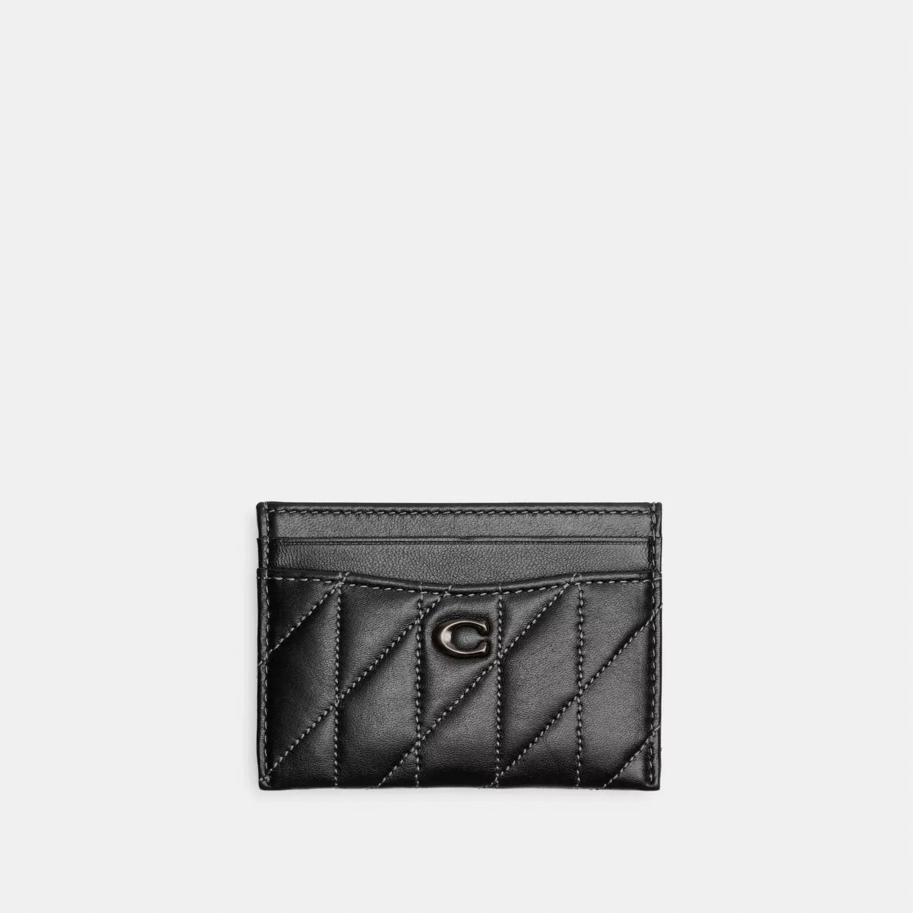 COACH Essentiellt kortfodral med kuddequiltning Svart