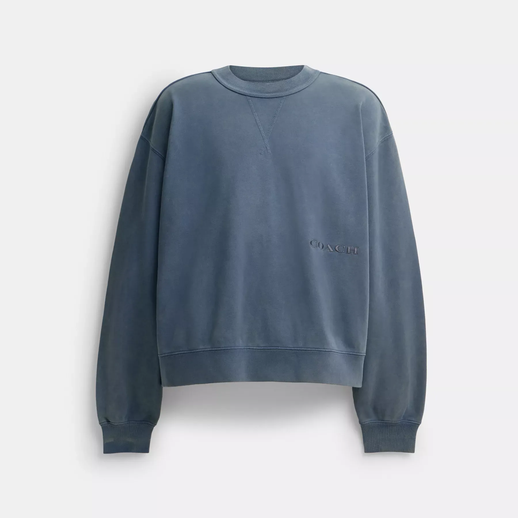 COACH Garment Dye Crewneck Sweatshirt Marinblå