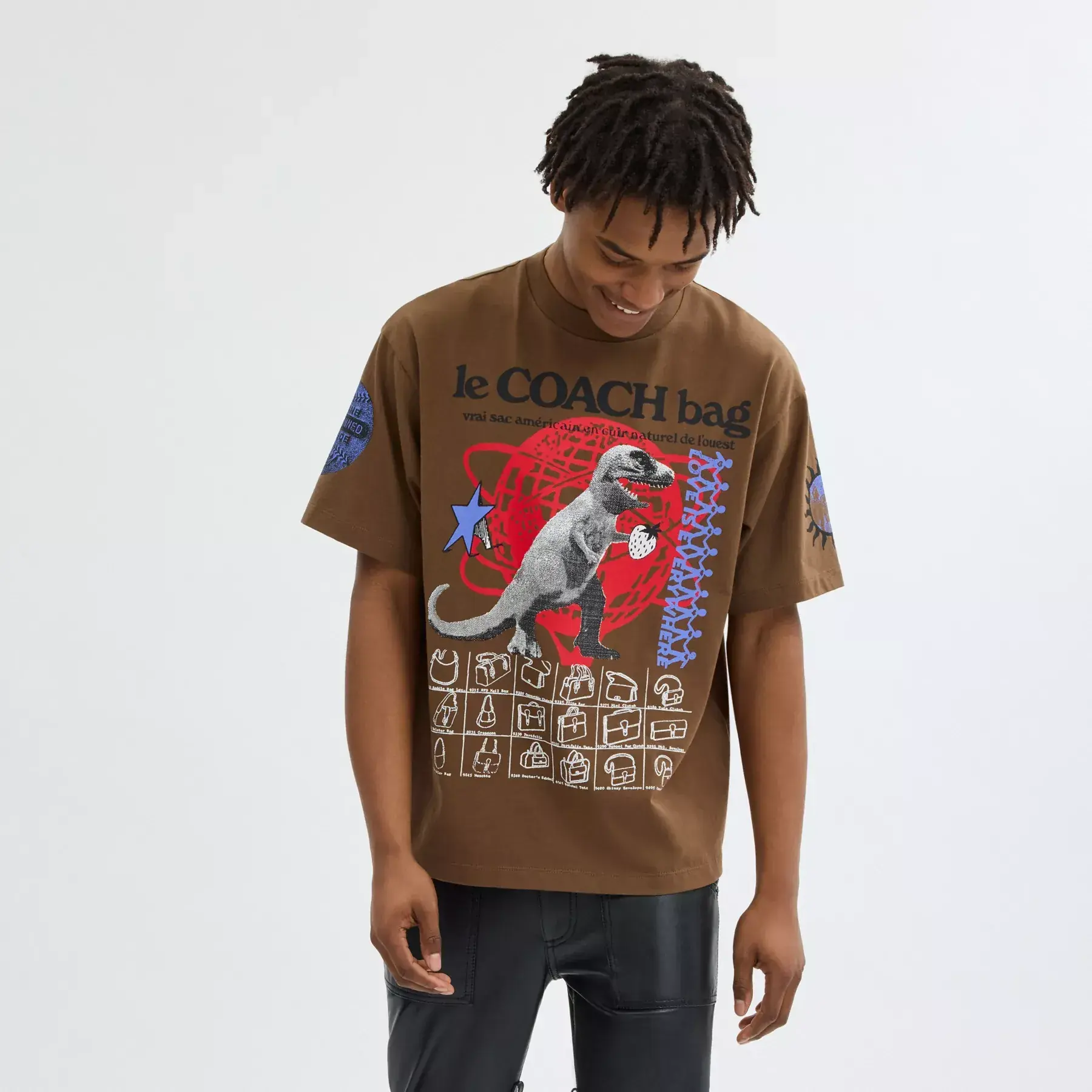 COACH Grafisk avslappnad T-shirt Brun