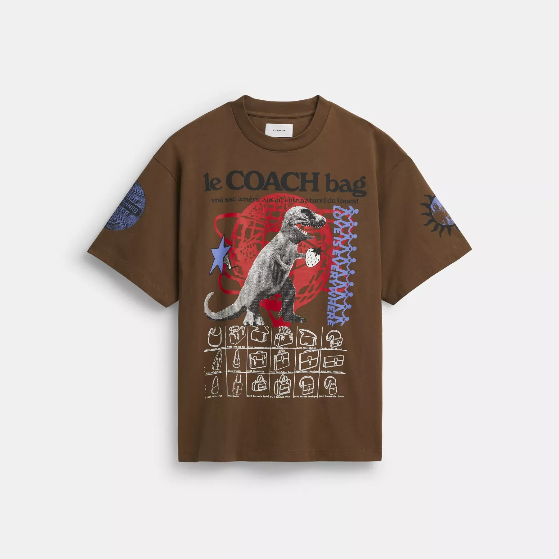COACH Grafisk avslappnad T-shirt Brun