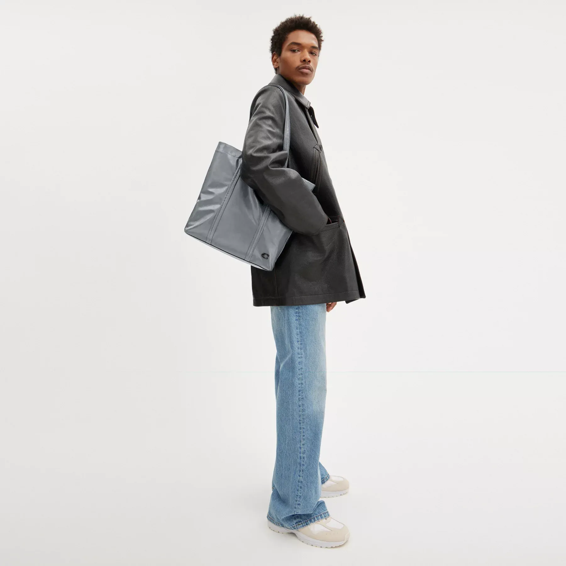 COACH Hall Tote Bag 33 Grå Blå COACH Hall Tote Bag 33 Grå Blå