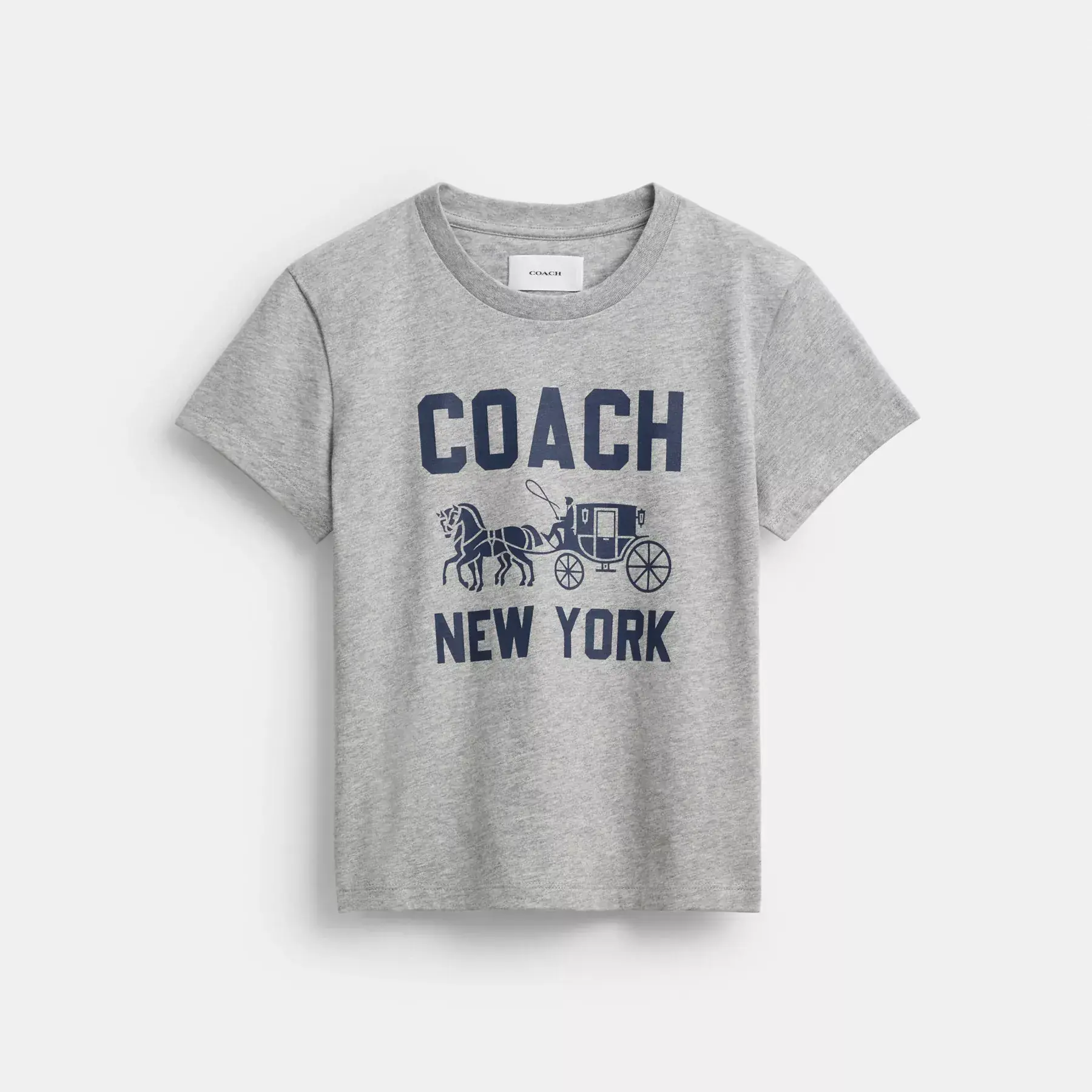COACH Häst Och Vagn T-Shirt I Ekologisk Bomull Heather Grey COACH Häst Och Vagn T-Shirt I Ekologisk Bomull Heather Grey