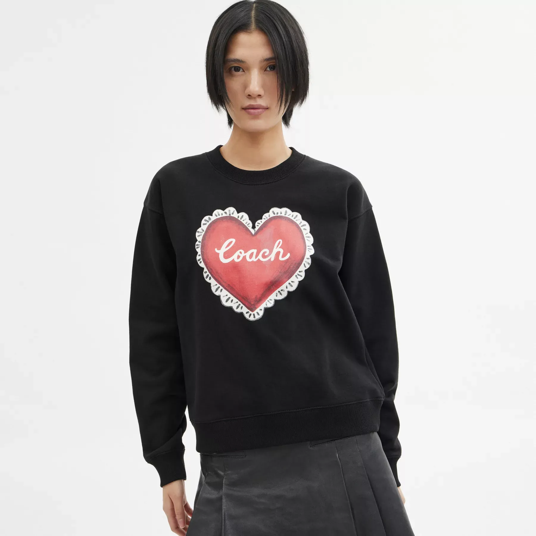 COACH Heart Crewneck tröja Svart COACH Heart Crewneck tröja Svart
