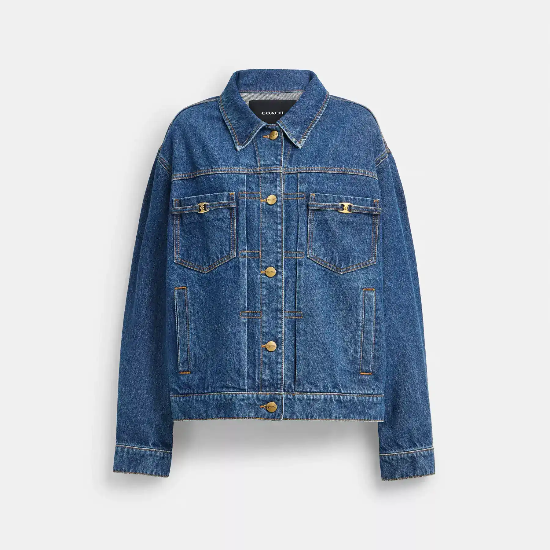 COACH Heritage C Denim Trucker Jacka Mörkblå