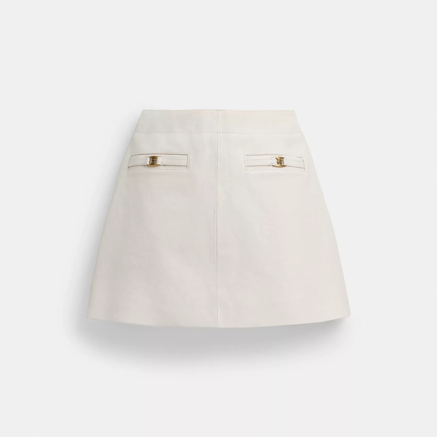 COACH Heritage C Läderkjol Vit
