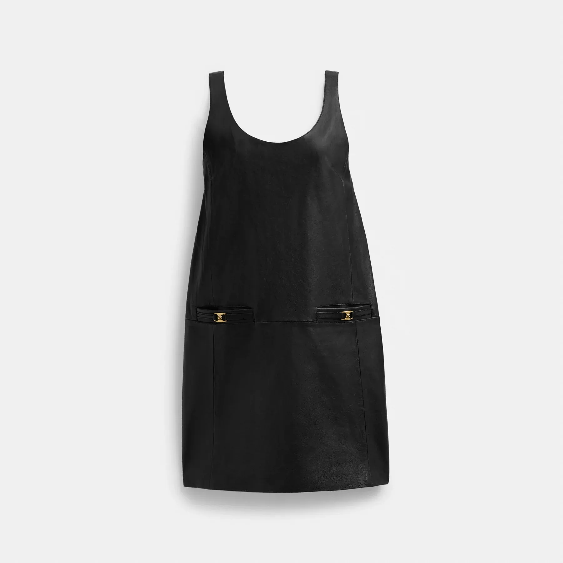 COACH Heritage C Läderklänning Svart