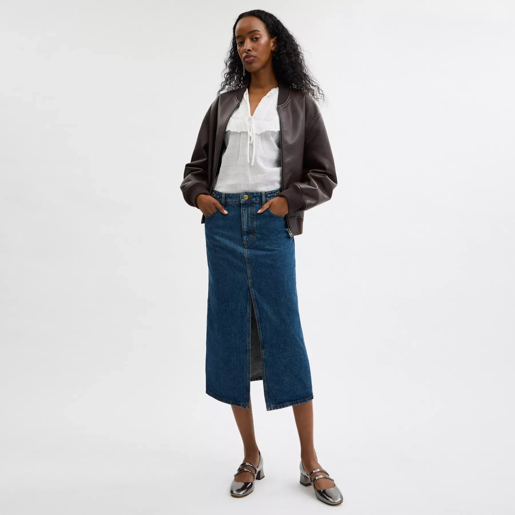 COACH Heritage C Maxikjol i jeans Mörkblå