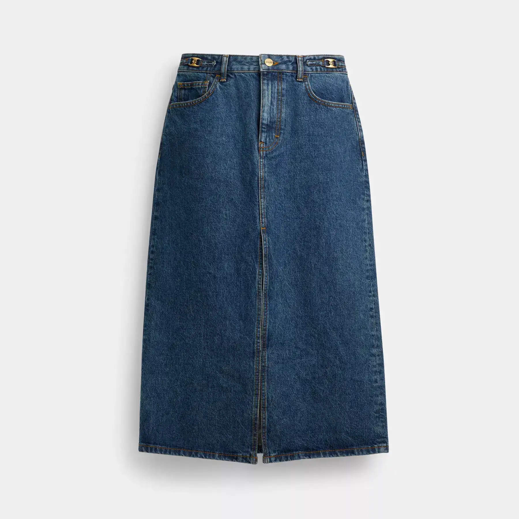 COACH Heritage C Maxikjol i jeans Mörkblå