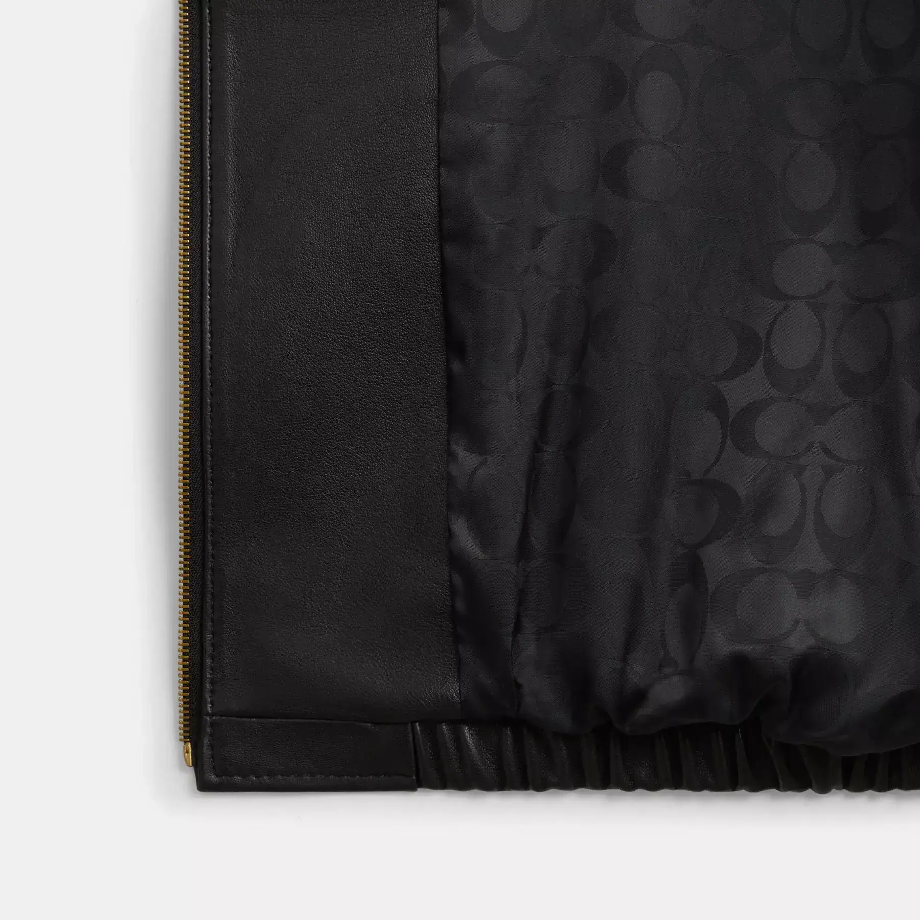 COACH Heritage C Plaque Oversized läderjacka Svart COACH Heritage C Plaque Oversized läderjacka Svart