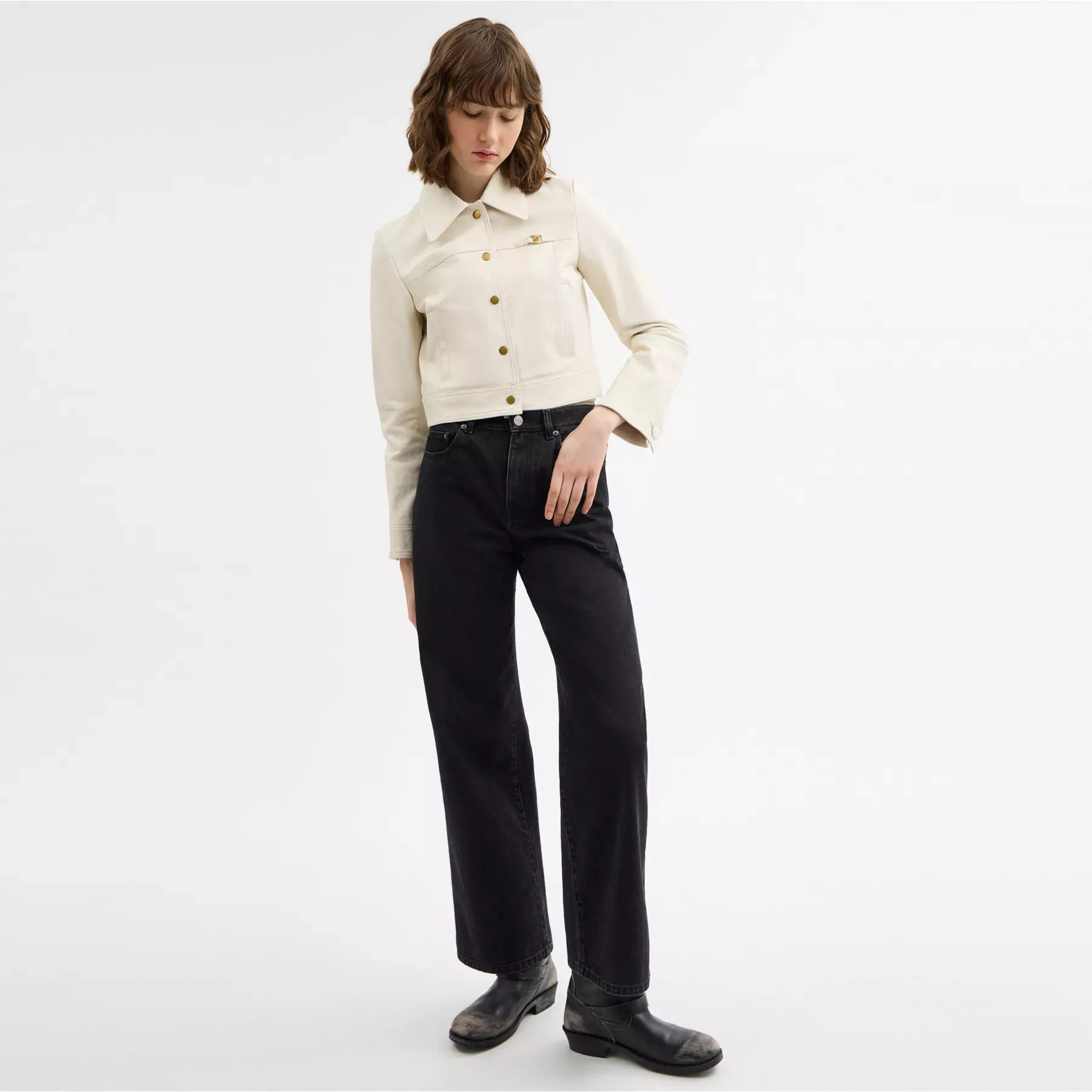 COACH Heritage C Shrunken Jacket Vit